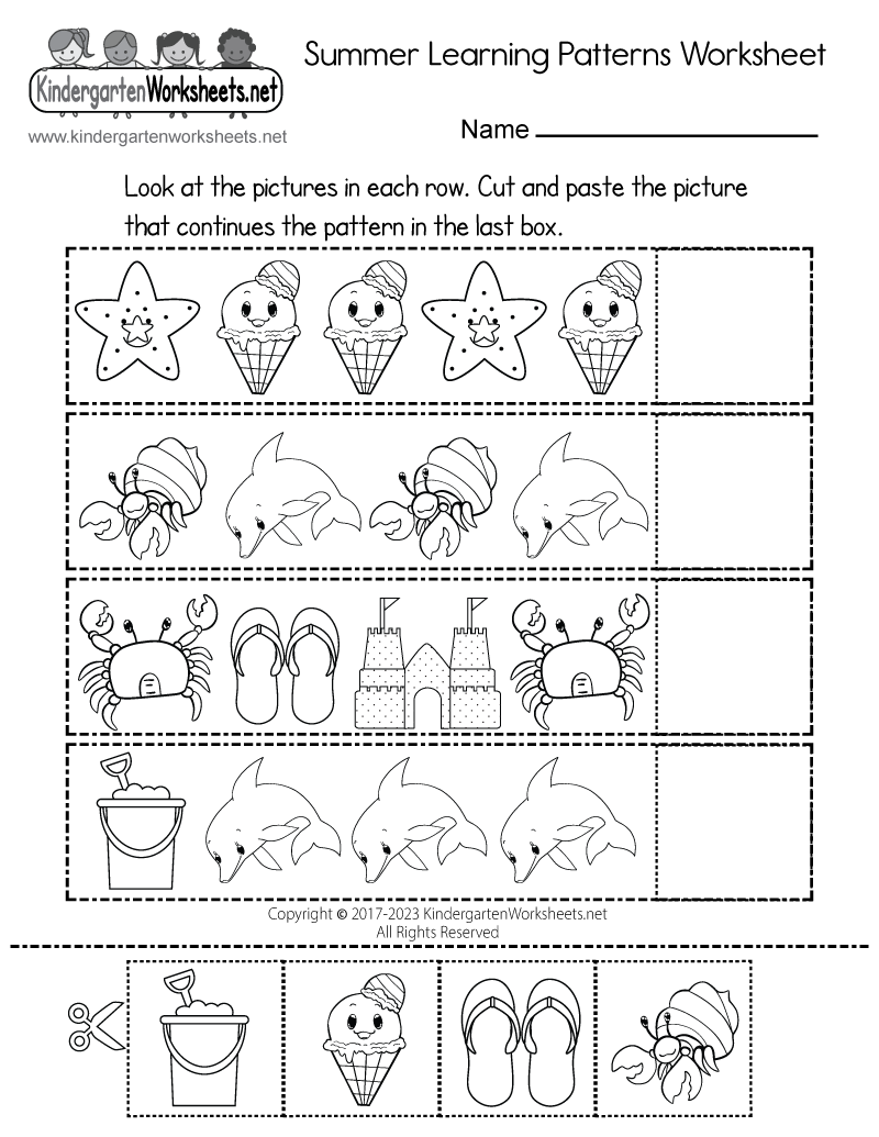 Free Pattern Worksheets For Kindergarten Pdf