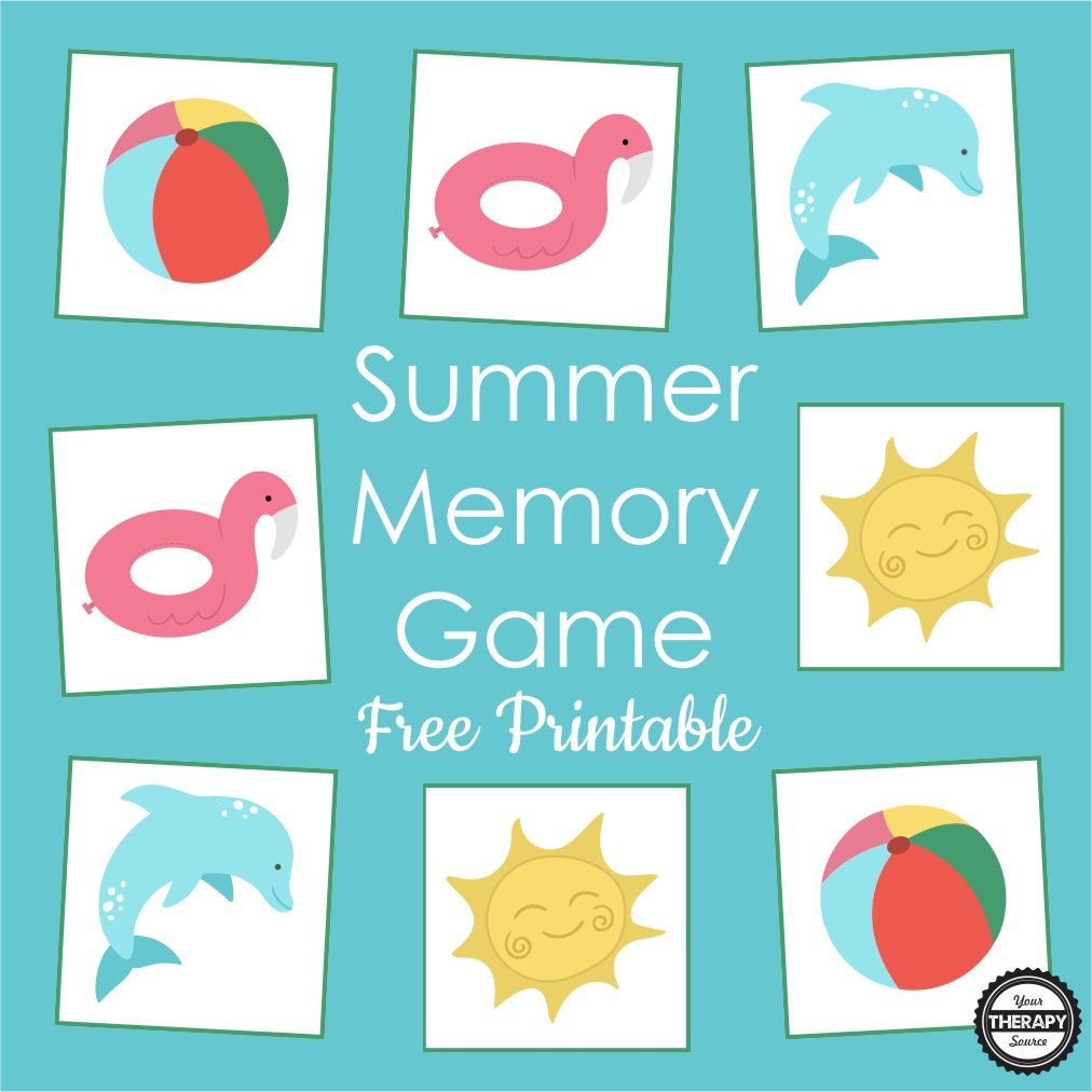 Summer Memory Game Free Printable Your Therapy Source Summer Memory Game Free Printable Your Therapy Source