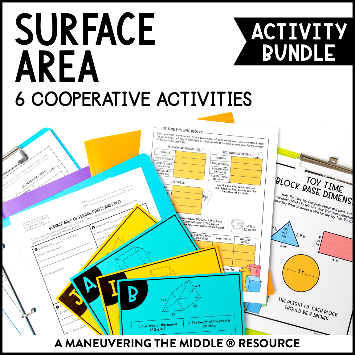 Surface Area Activity Bundle 8th Grade TEKS