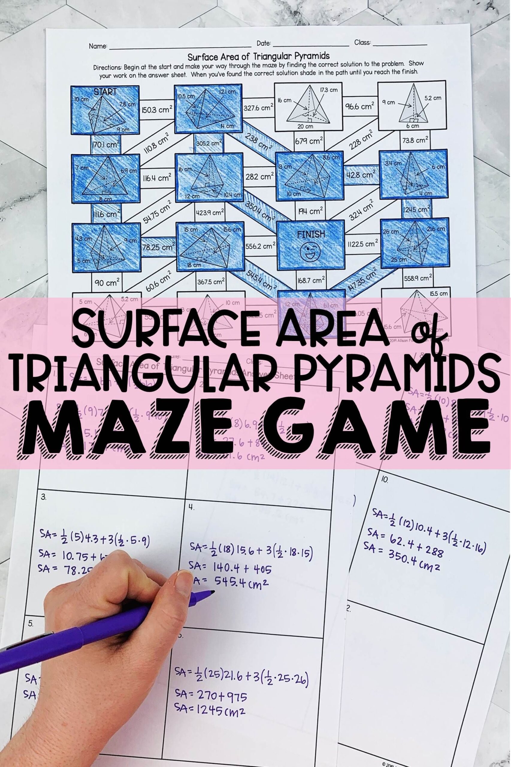 Surface Area Of Prisms And Cylinders Maze Worksheet Answers