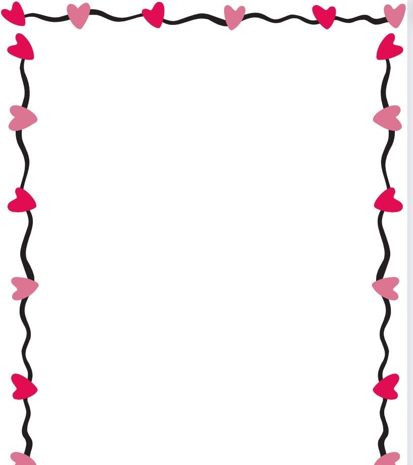 Sweet Heart Border Blank Printable Instant Download Valentines Day Worksheets Library