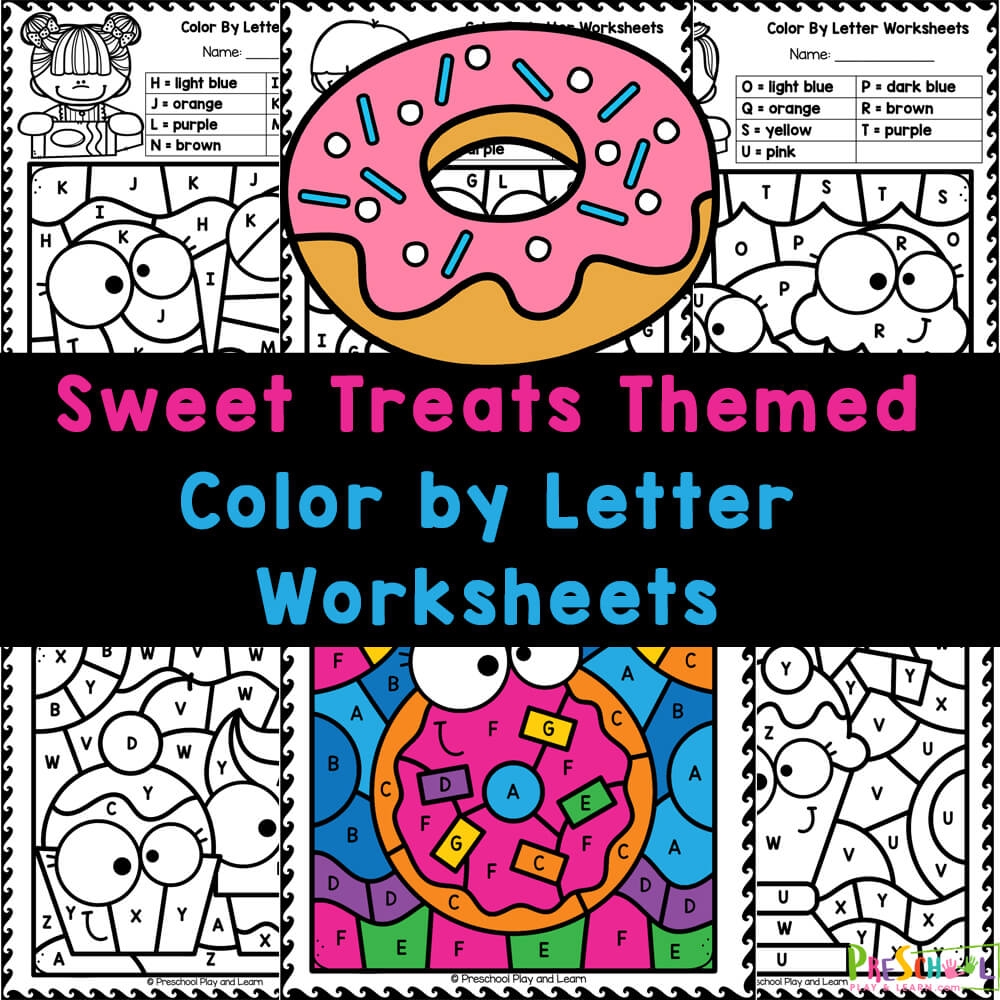 Sweet Treats Color By Alphabet Letter Worksheets For Preschoolers 
