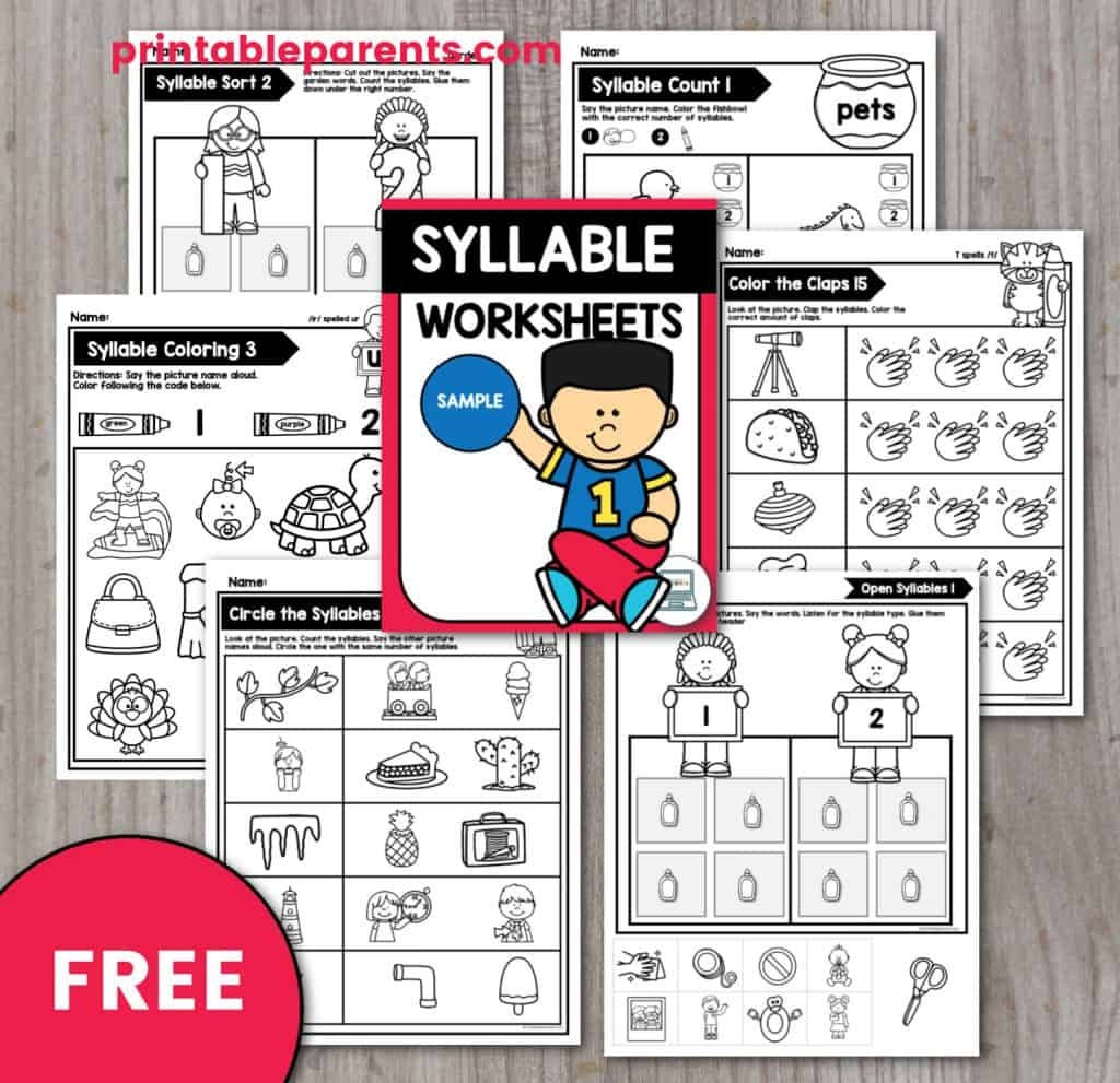 Syllable Worksheets For Kindergarten Printable Parents Syllable Worksheets For Kindergarten Printable Parents