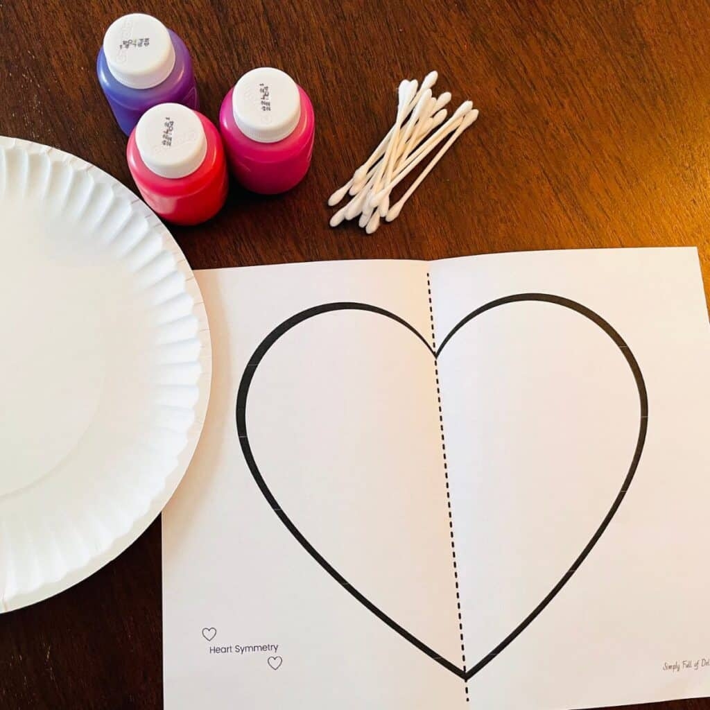 Symmetry Heart Painting with Free Printable 