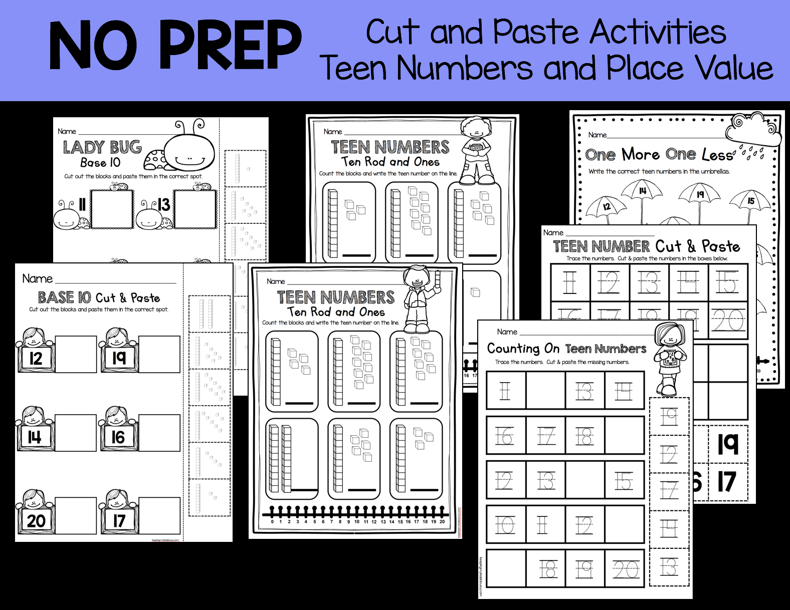 Base Ten Kindergarten Worksheets Free