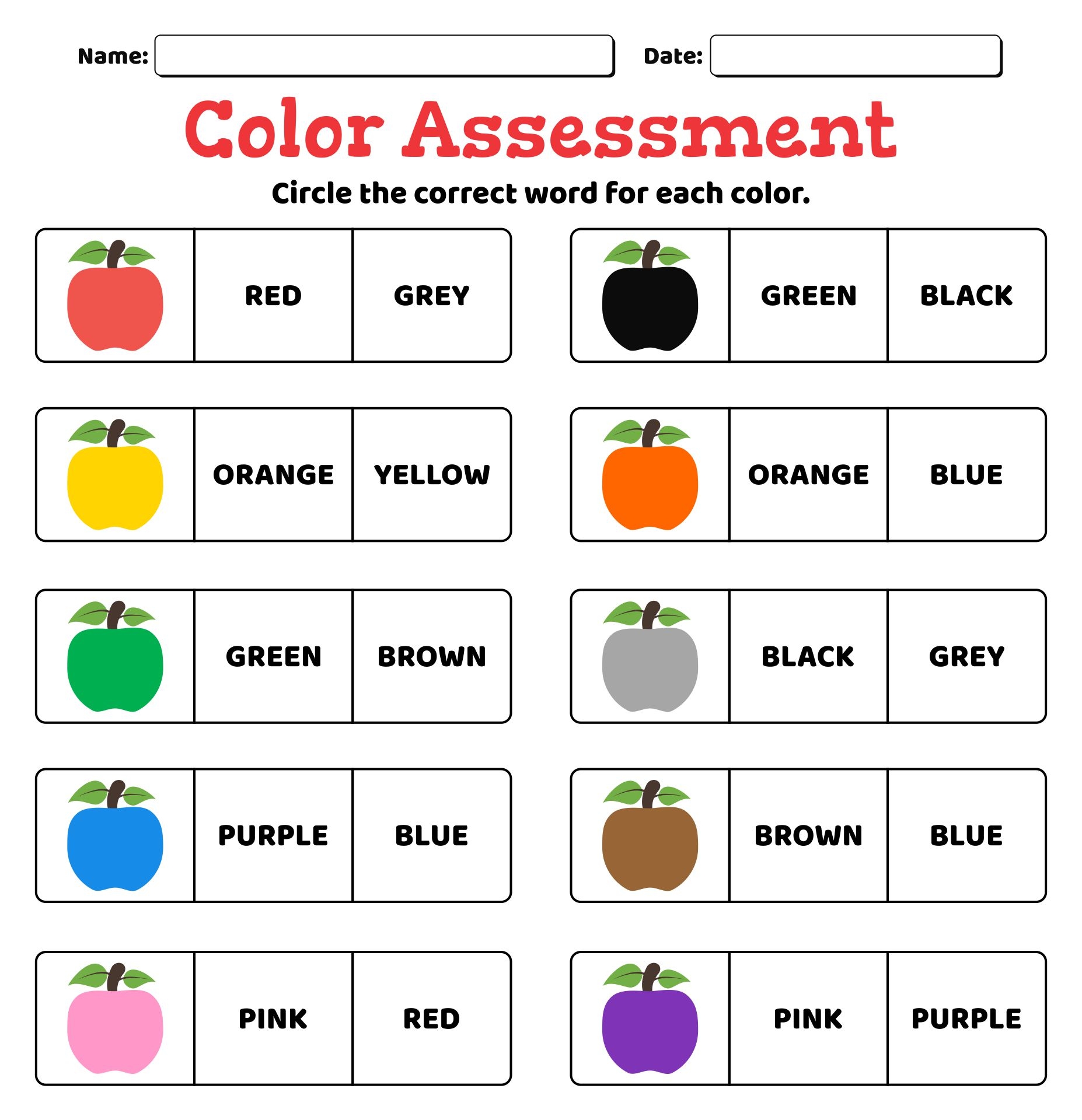 Templates Preschool Assessment 10 Free PDF Printables Printablee
