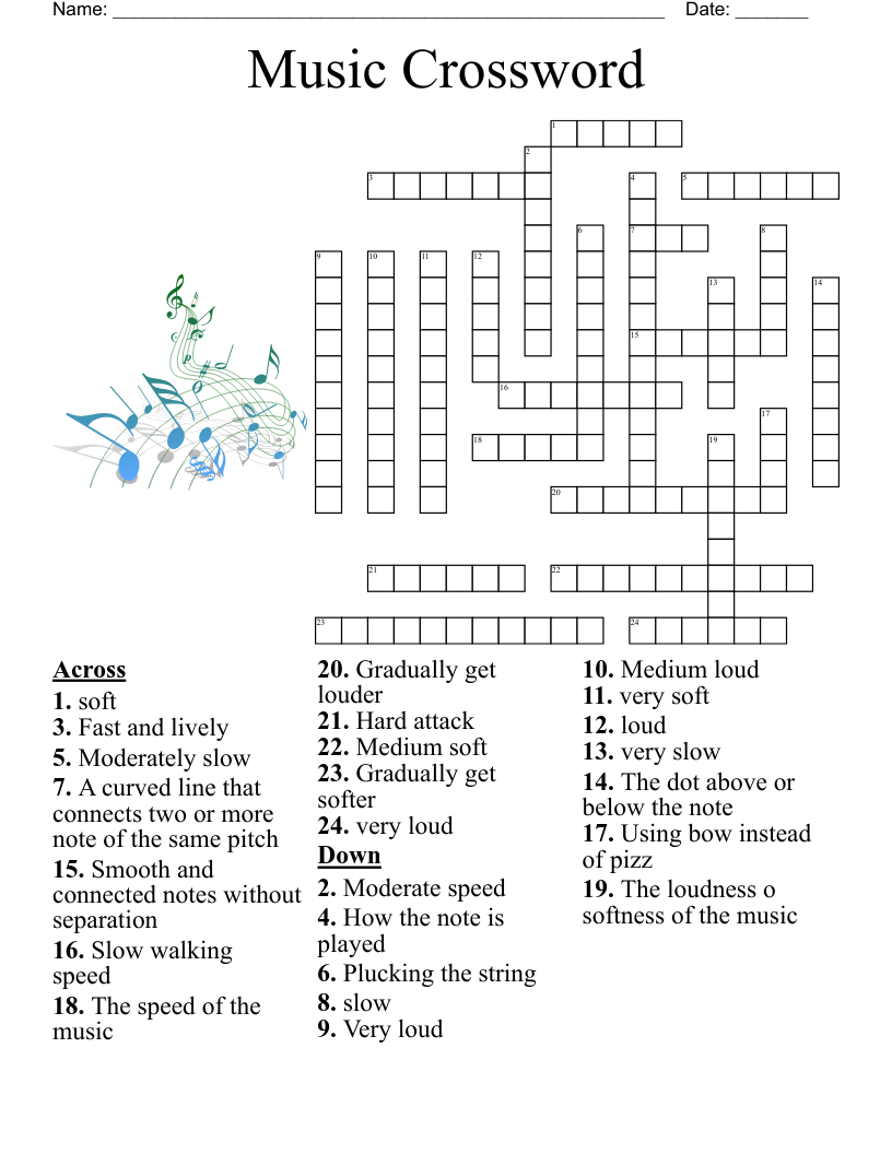 Tempo Music Worksheet WordMint