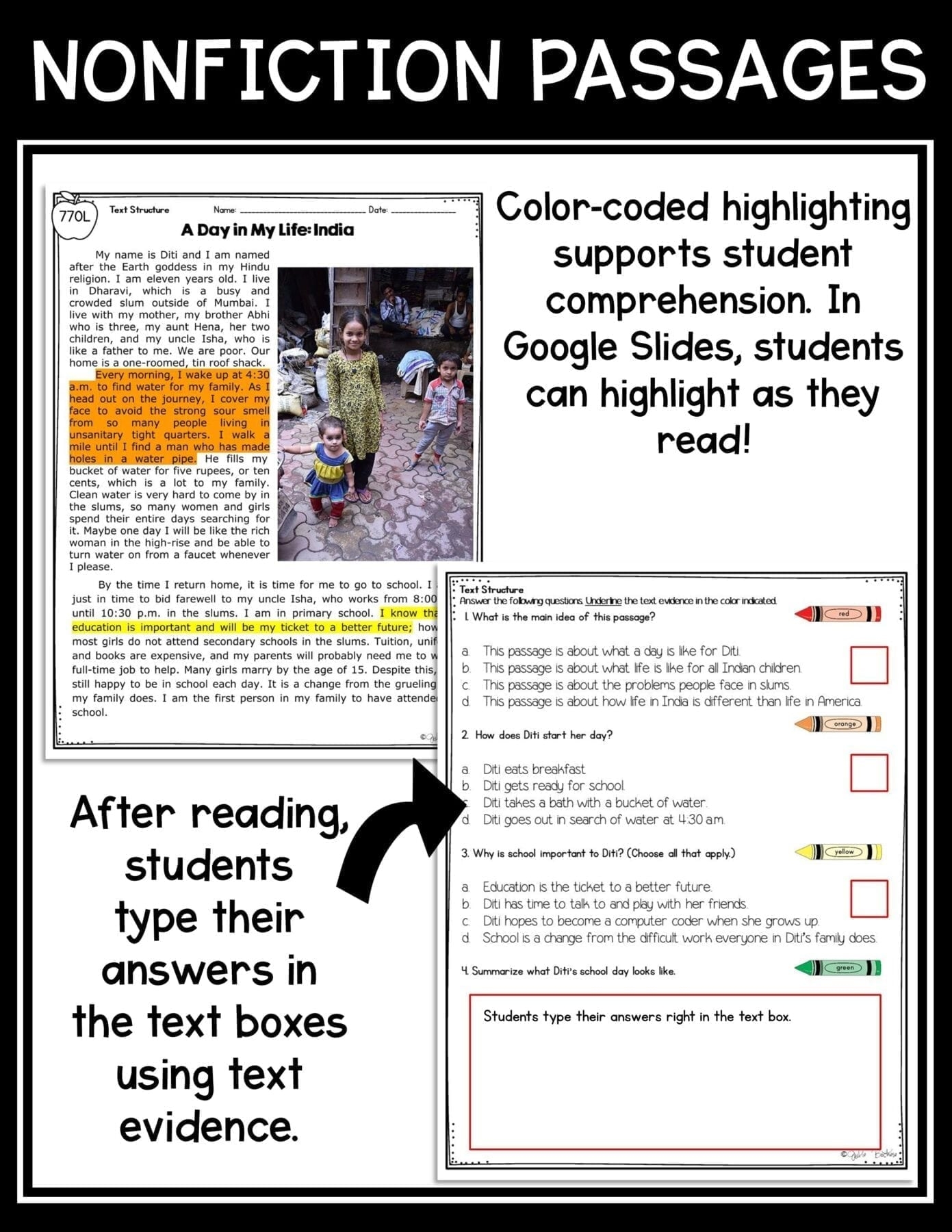 Text Structure Nonfiction Reading Passages Worksheets Anchor Chart RI 4 5 RI4 5 Text Structure Nonfiction Reading Passages Worksheets Anchor Chart RI 4 5 RI4 5