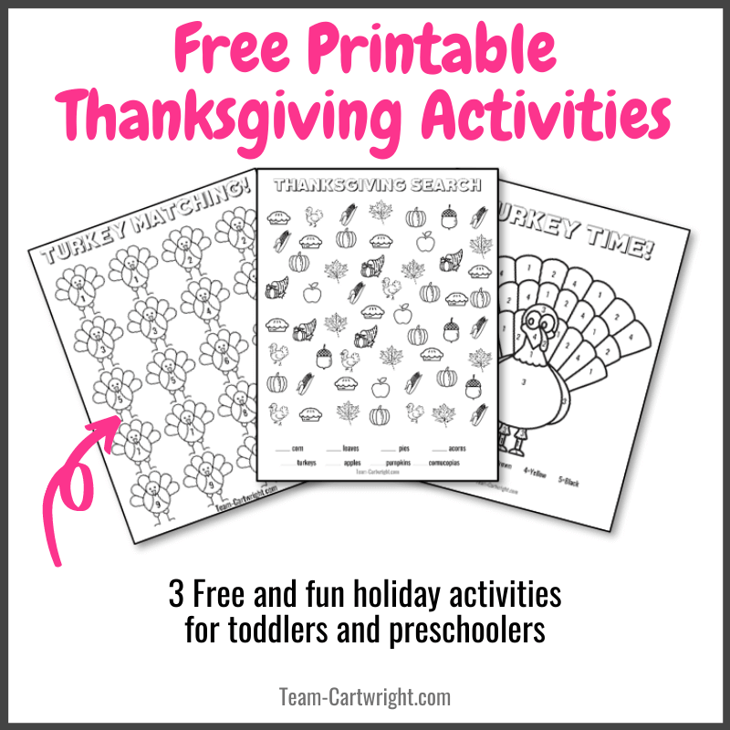 Find Free Thanksgiving Printables For Preschoolers