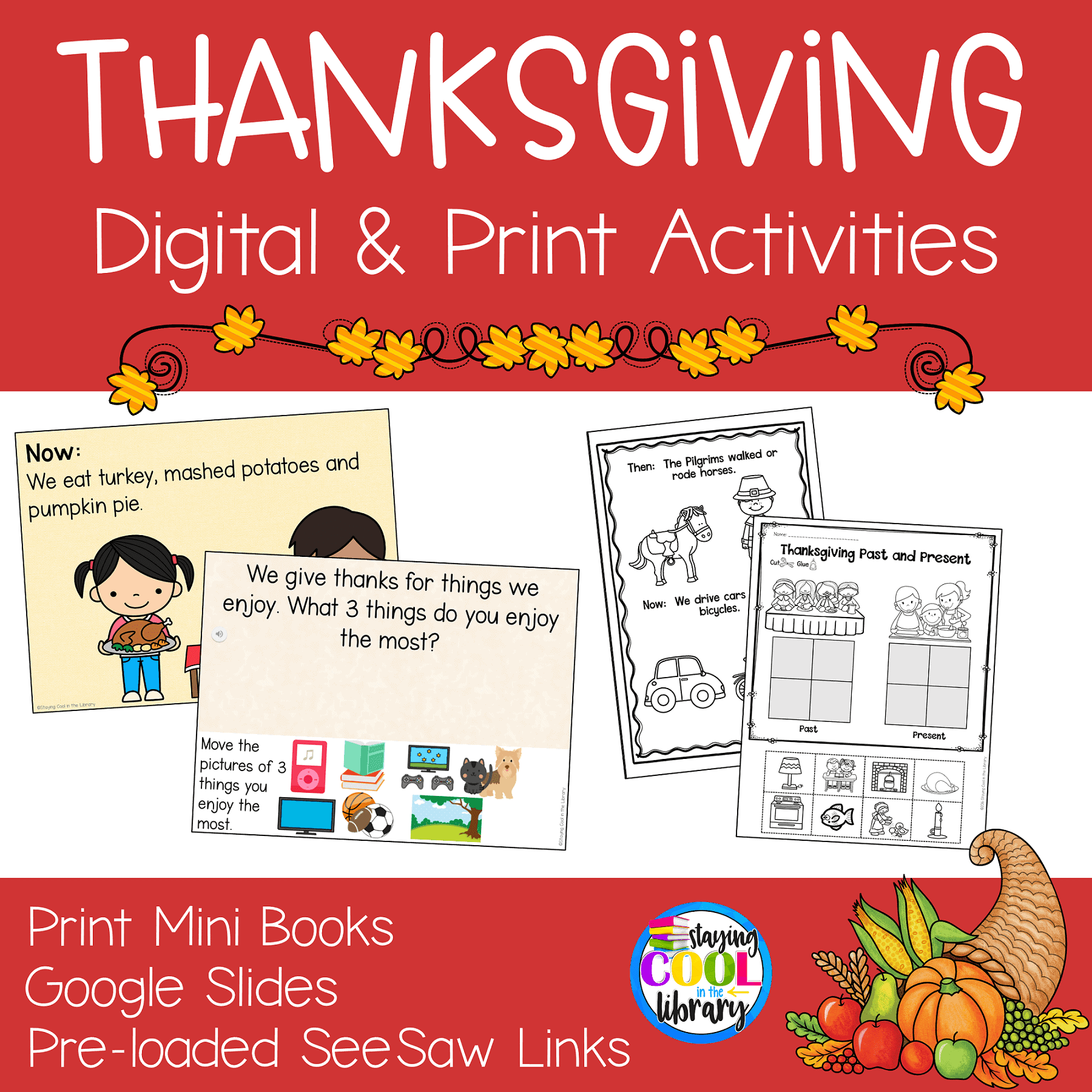 Thanksgiving Print And Digital Mini Books Staying Cool In The Library Thanksgiving Print And Digital Mini Books Staying Cool In The Library