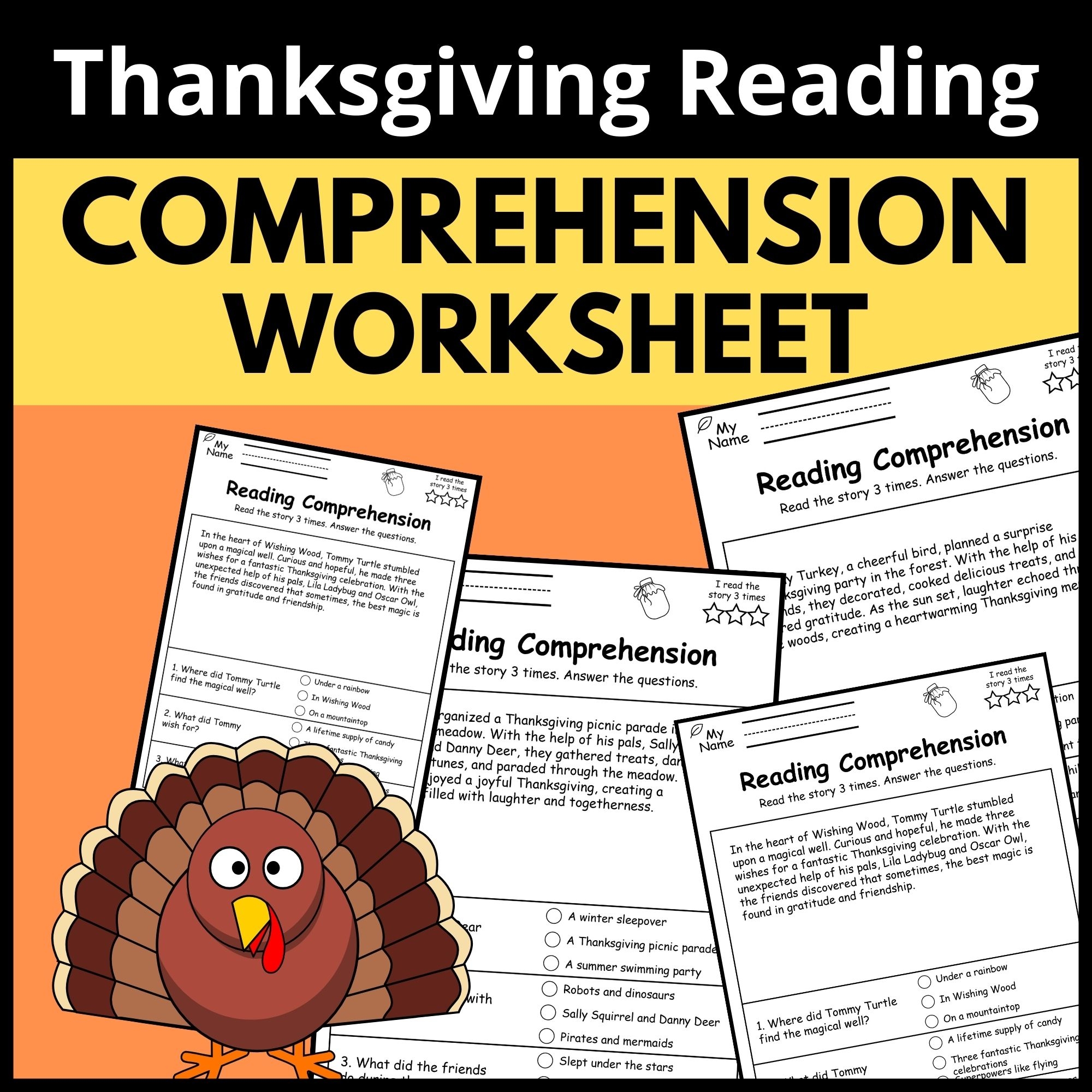 Thanksgiving Reading Comprehension Worksheet Story With Questions Part 3 Made By Teachers Thanksgiving Reading Comprehension Worksheet Story With Questions Part 3 Made By Teachers
