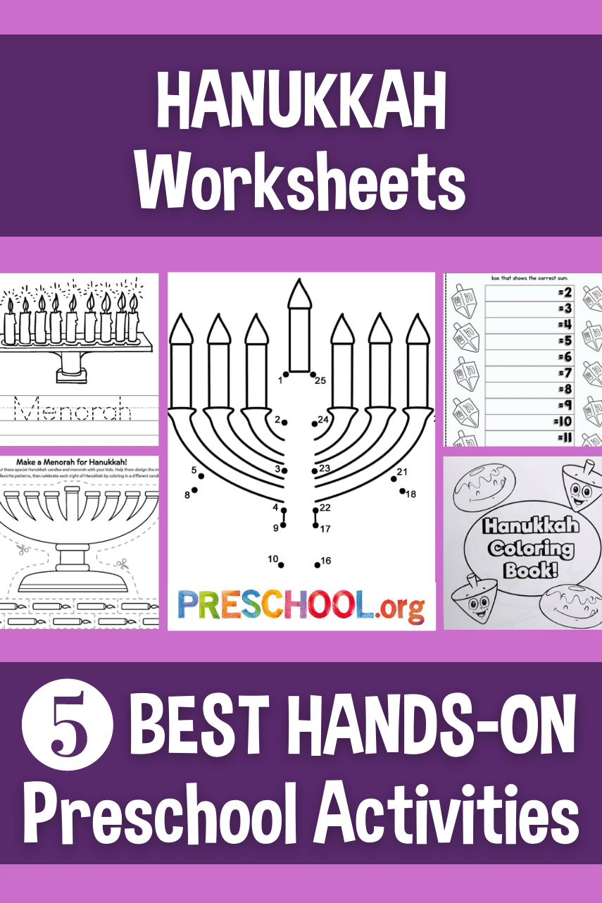 The 5 Best WORKSHEETS For HANUKKAH Preschool Theme Preschool