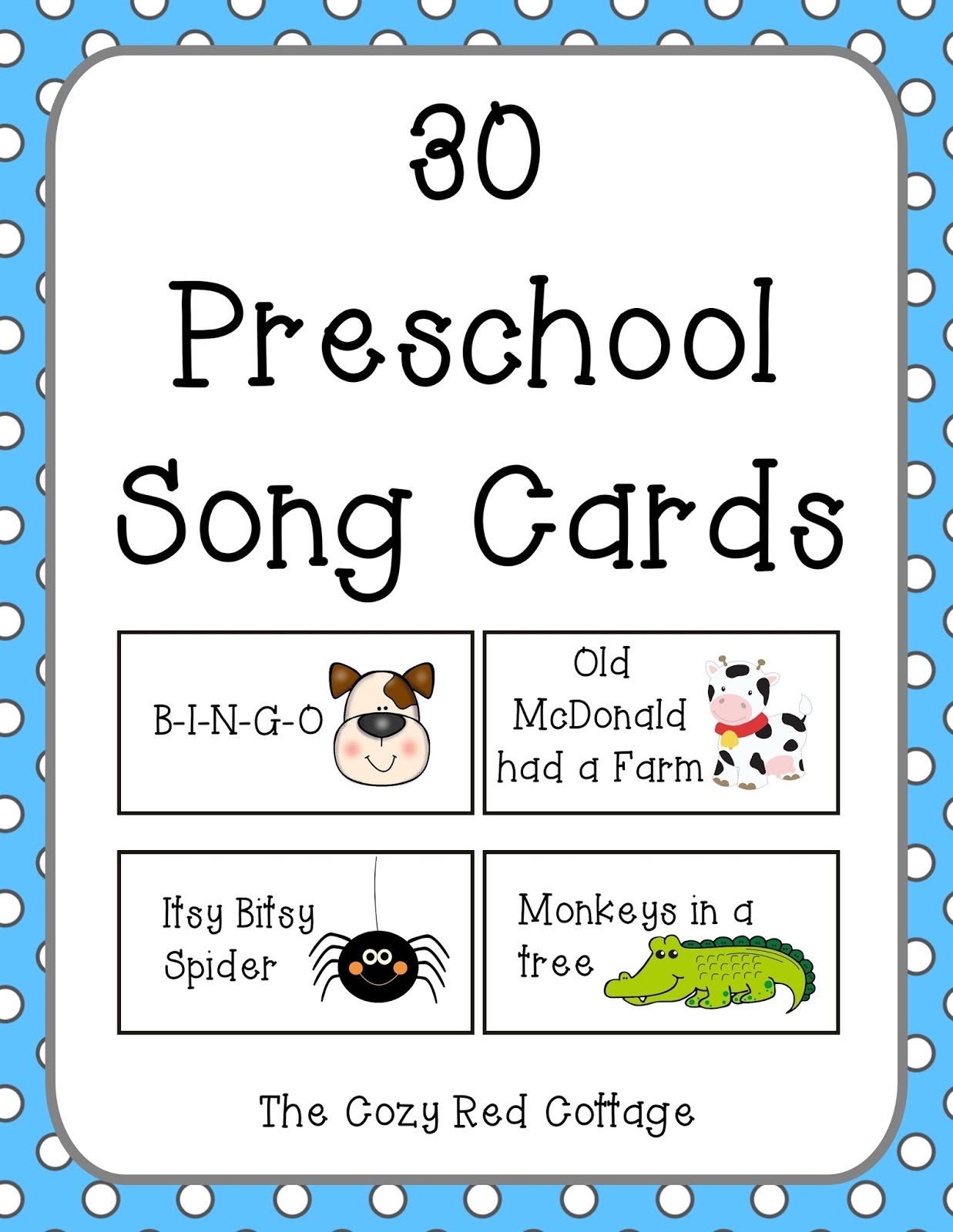The Cozy Red Cottage 30 Preschool Song Cards free Printables The Cozy Red Cottage 30 Preschool Song Cards free Printables