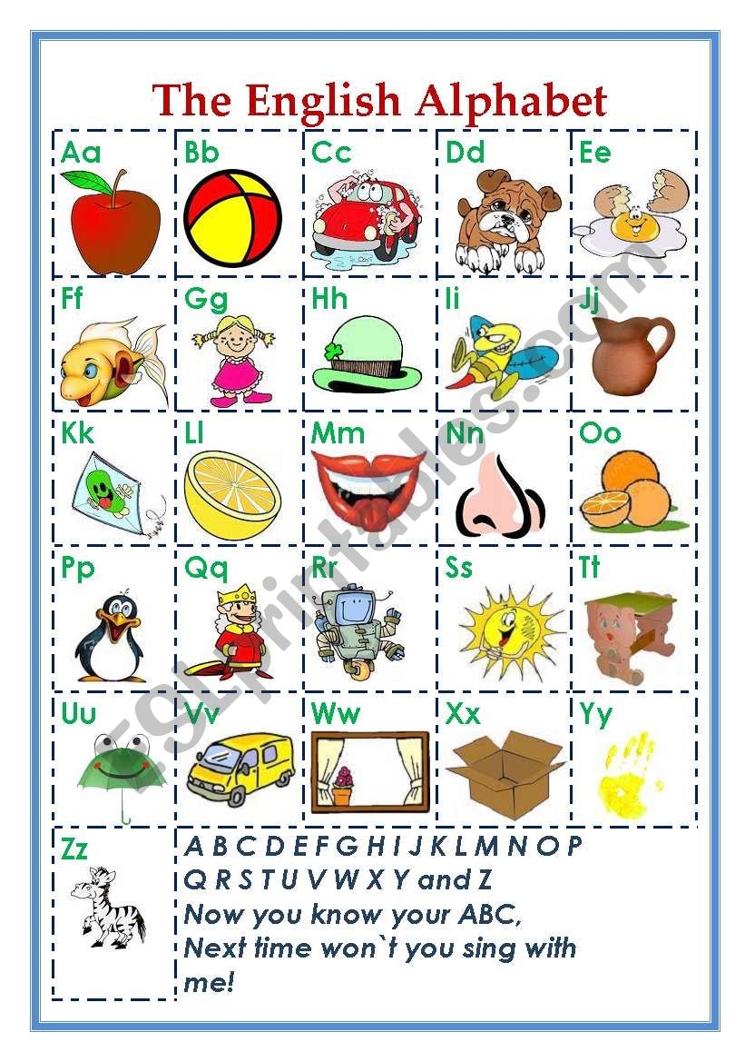 The English Alphabet ESL Worksheet By English1 The English Alphabet ESL Worksheet By English1