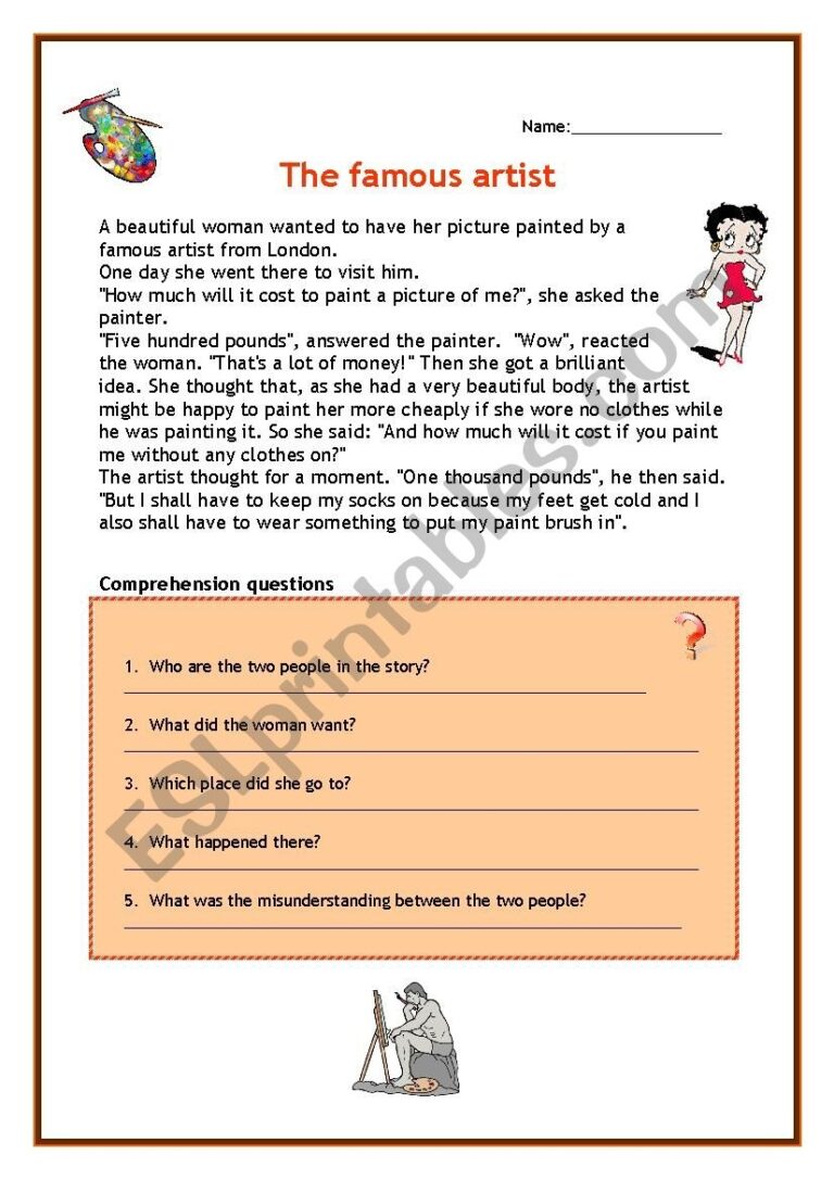 The Famous Artist To Improve Reading And Writing Skills ESL