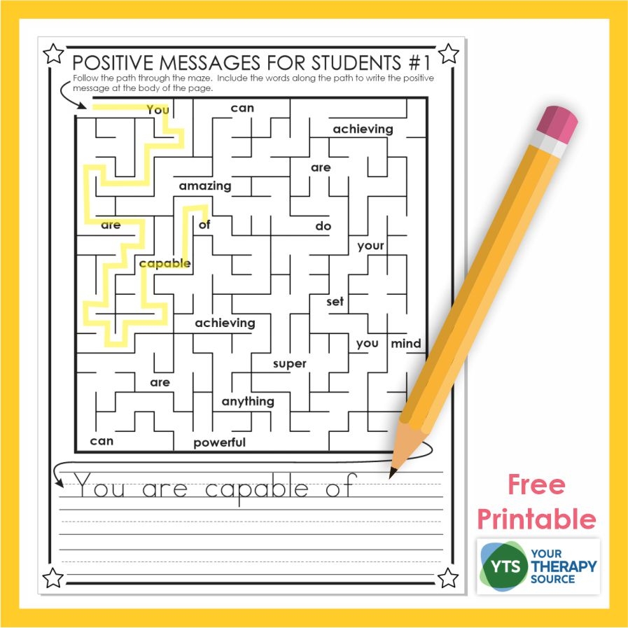 Adhd Printable Worksheets For Kindergarten