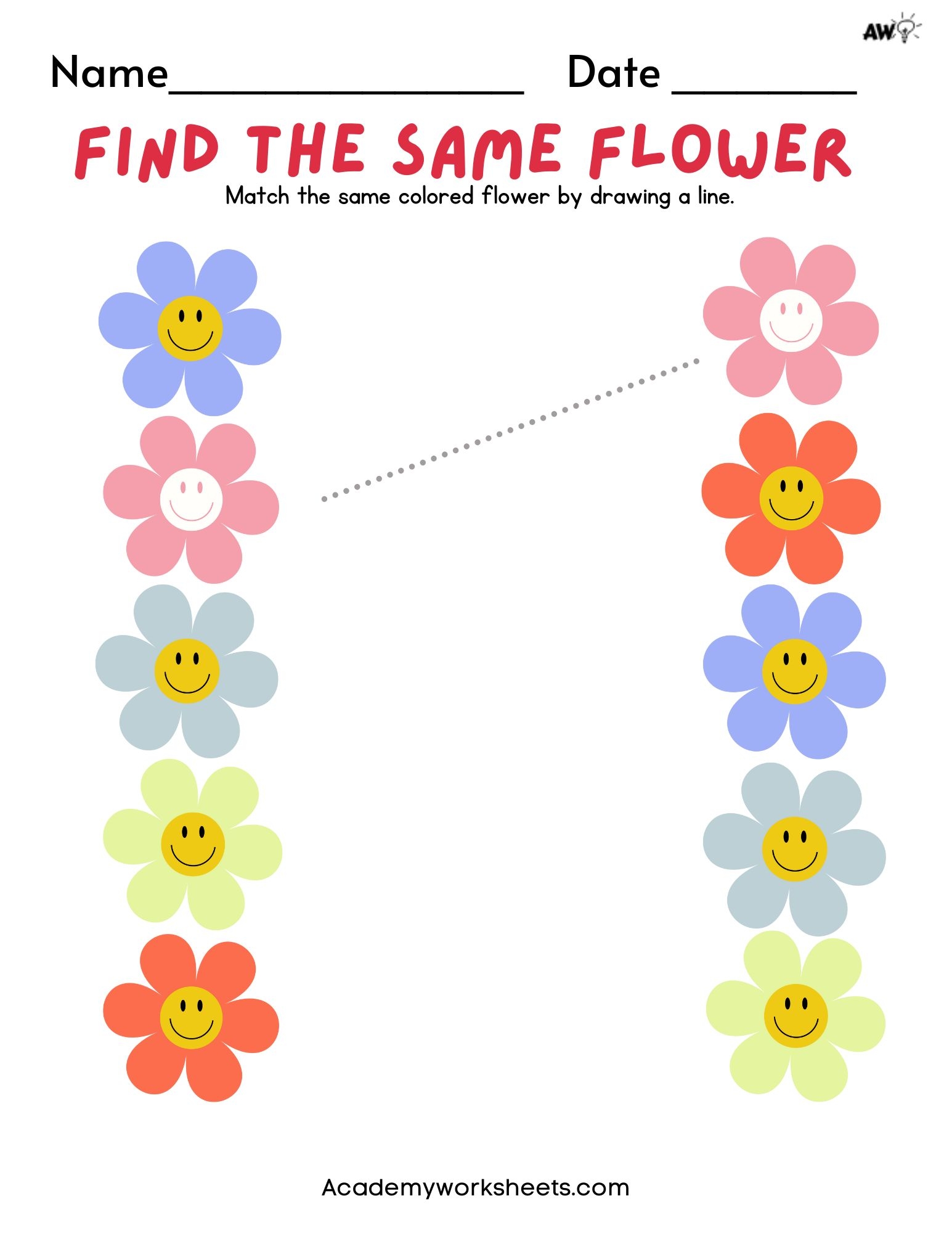 Top Free Kindergarten Matching Worksheets Color Numbers Academy Worksheets