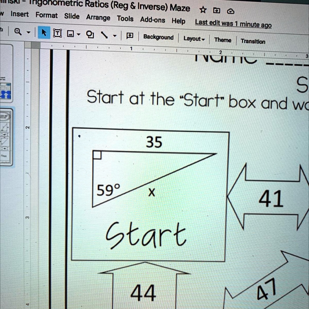 Trigonometric Ratios Reg Inverse Maze Start At The S tartb ox And Wo 35 59 X 41