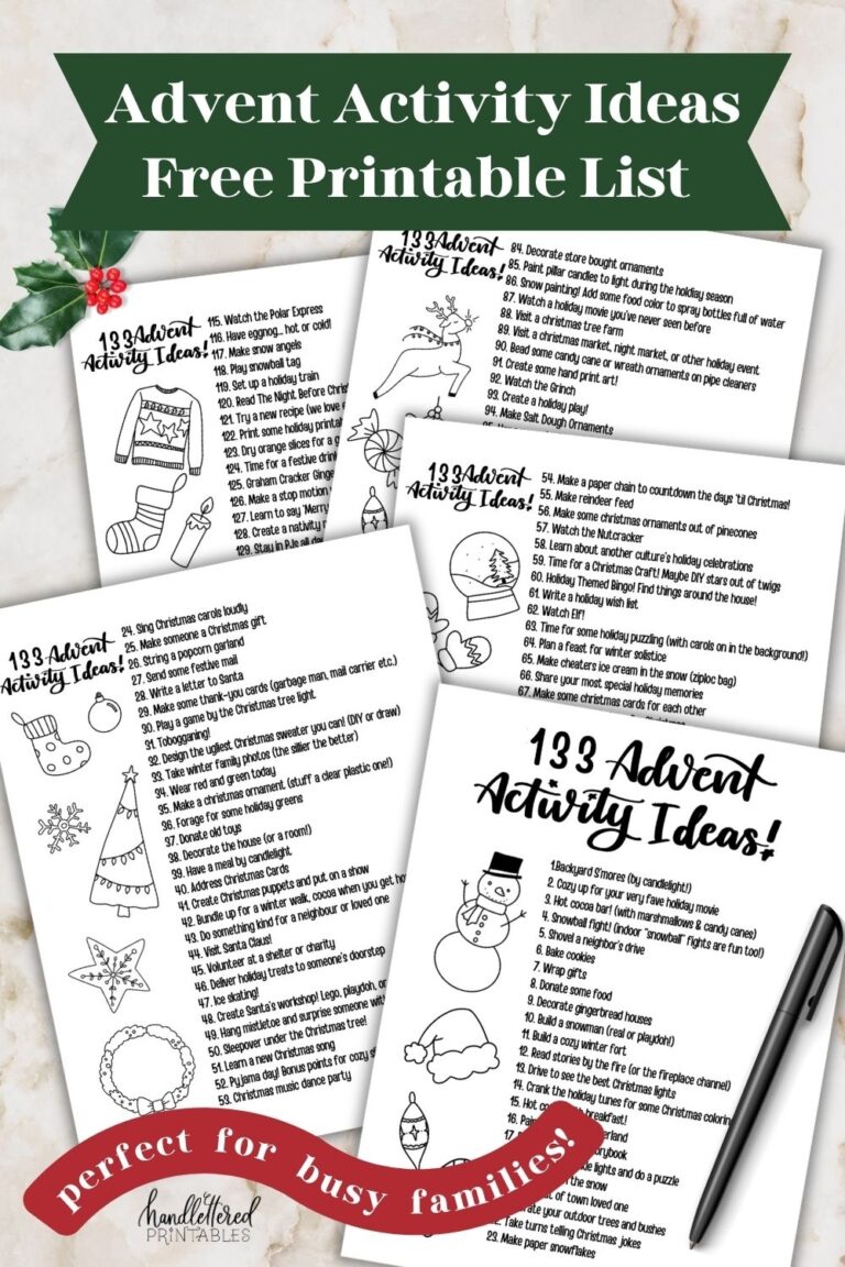 Ultimate Free Printable List Of Advent Activity Ideas For Busy