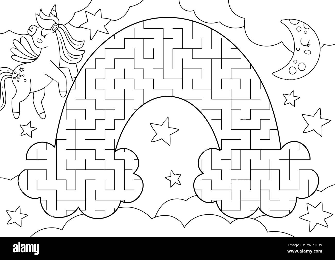 Unicorn Black And White Geometrical Maze For Kids Fairytale Line Preschool Printable Activity Shaped As Rainbow Magic Or Fantasy Labyrinth Game Puzz Stock Vector Image U0026 Art Alamy Unicorn Black And White Geometrical Maze For Kids Fairytale Line Preschool Printable Activity Shaped As Rainbow Magic Or Fantasy Labyrinth Game Puzz Stock Vector Image U0026 Art Alamy