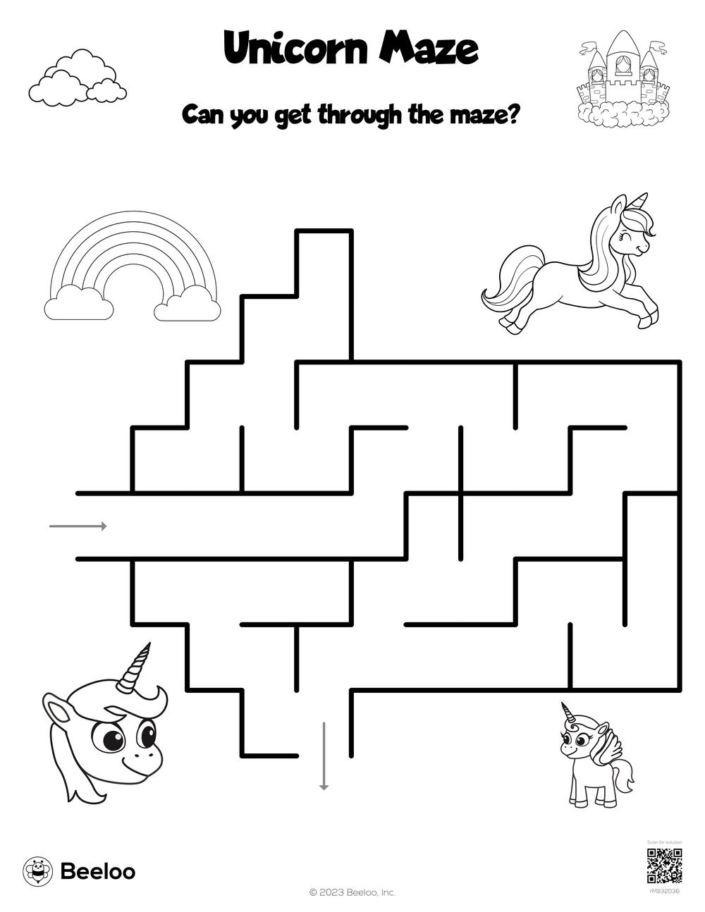 Unicorn Maze Beeloo Printable Crafts And Activities For Kids Unicorn Maze Beeloo Printable Crafts And Activities For Kids