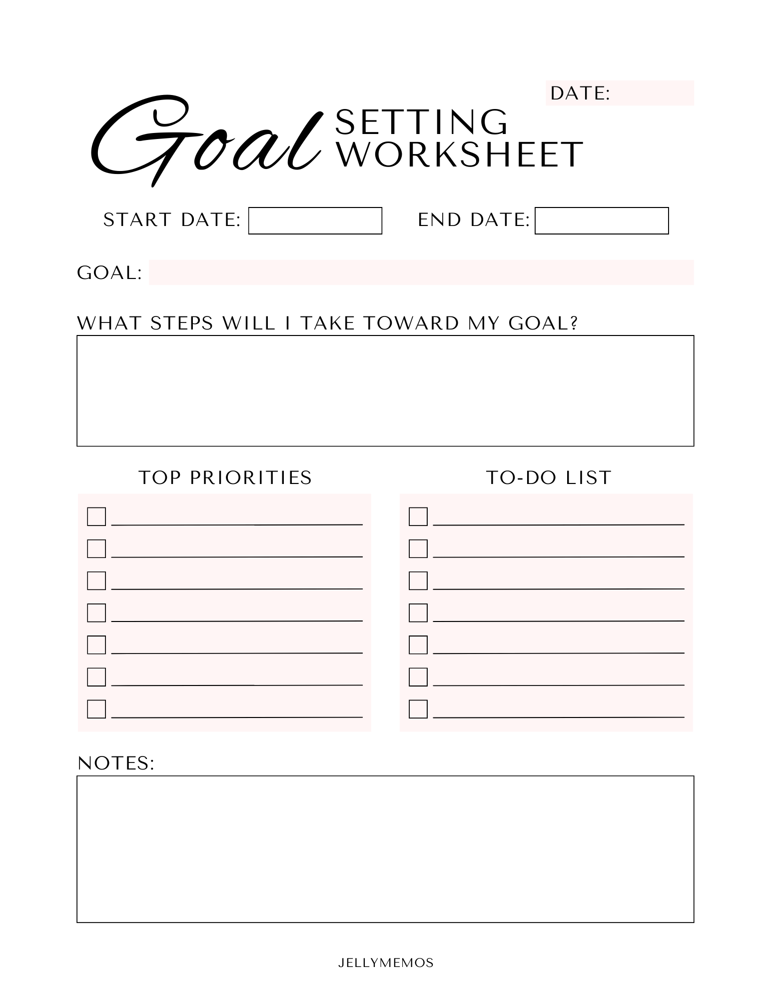Useful U0026 Free Printable Goal Setting Worksheets Aesthetic Goal 