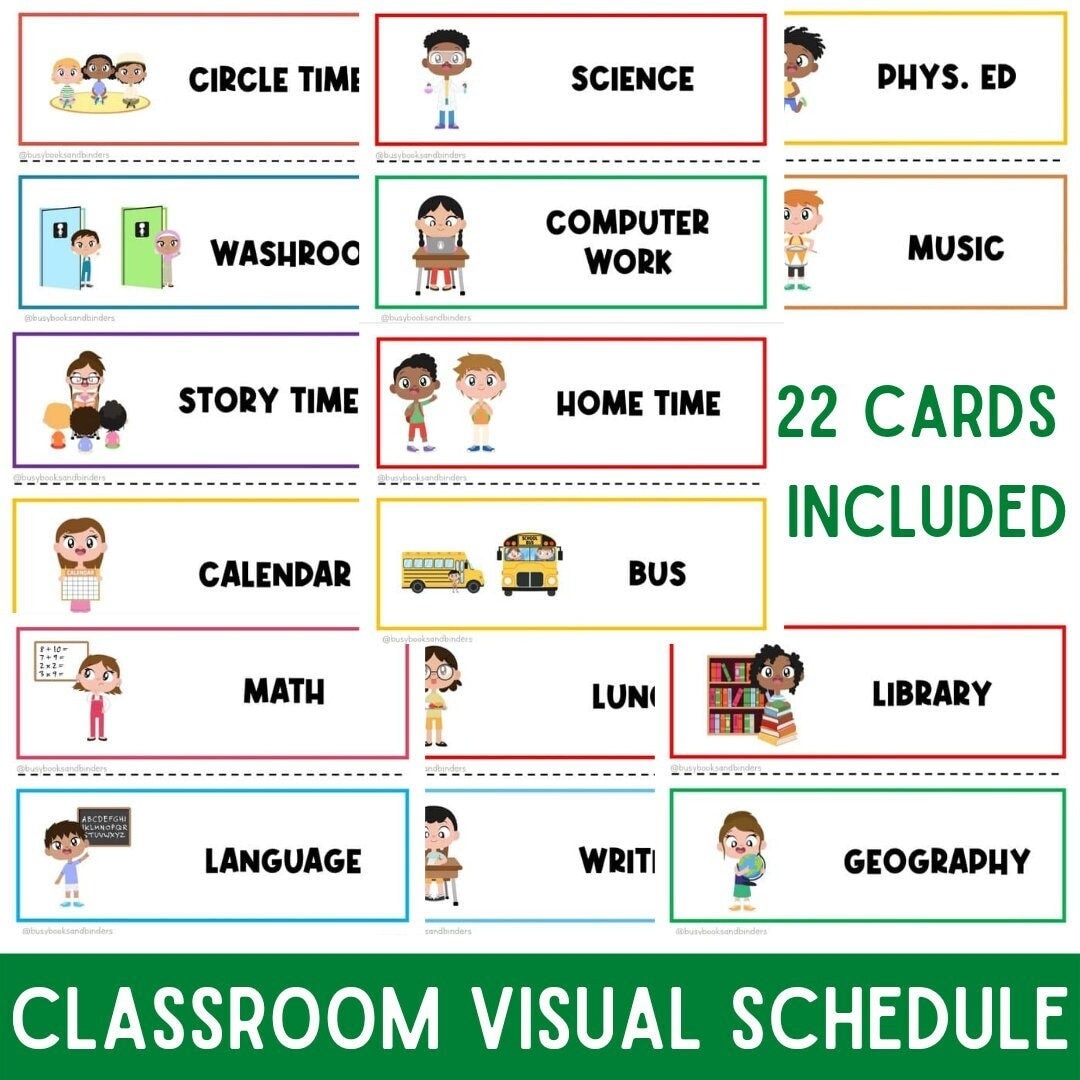 Visual Schedule Classroom Schedule Kids Printable Schedule Daily Routine Chart Homeschool Daycare Classroom Printables Teacher Etsy UK