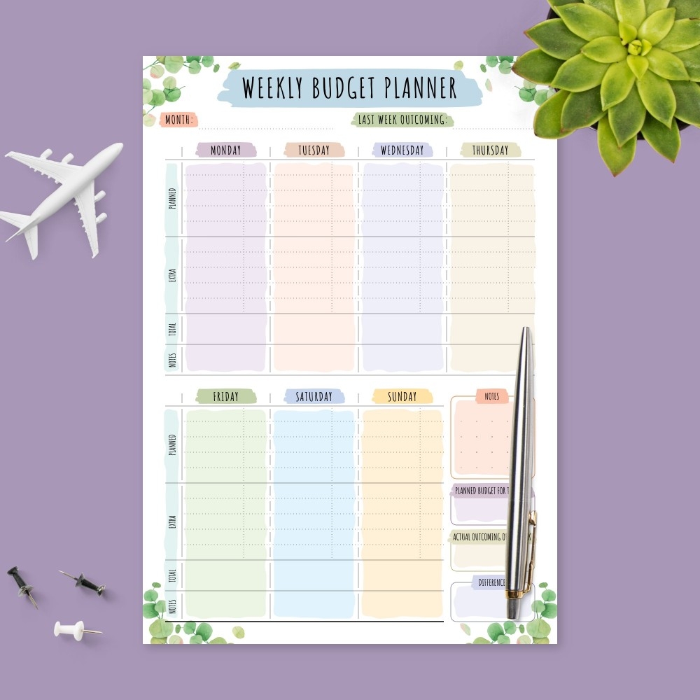 Weekly Budget Planner Templates Download PDF