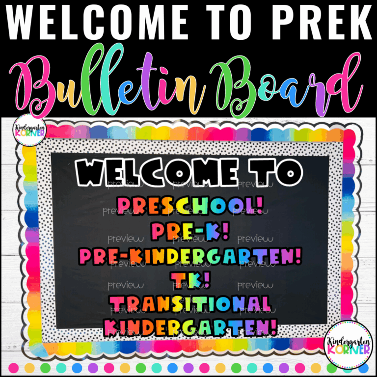 Welcome To Pre K Preschool TK Pre Kindergarten Transitional Kindergarten Rainbow Classroom D cor Printable Bulletin Board Set