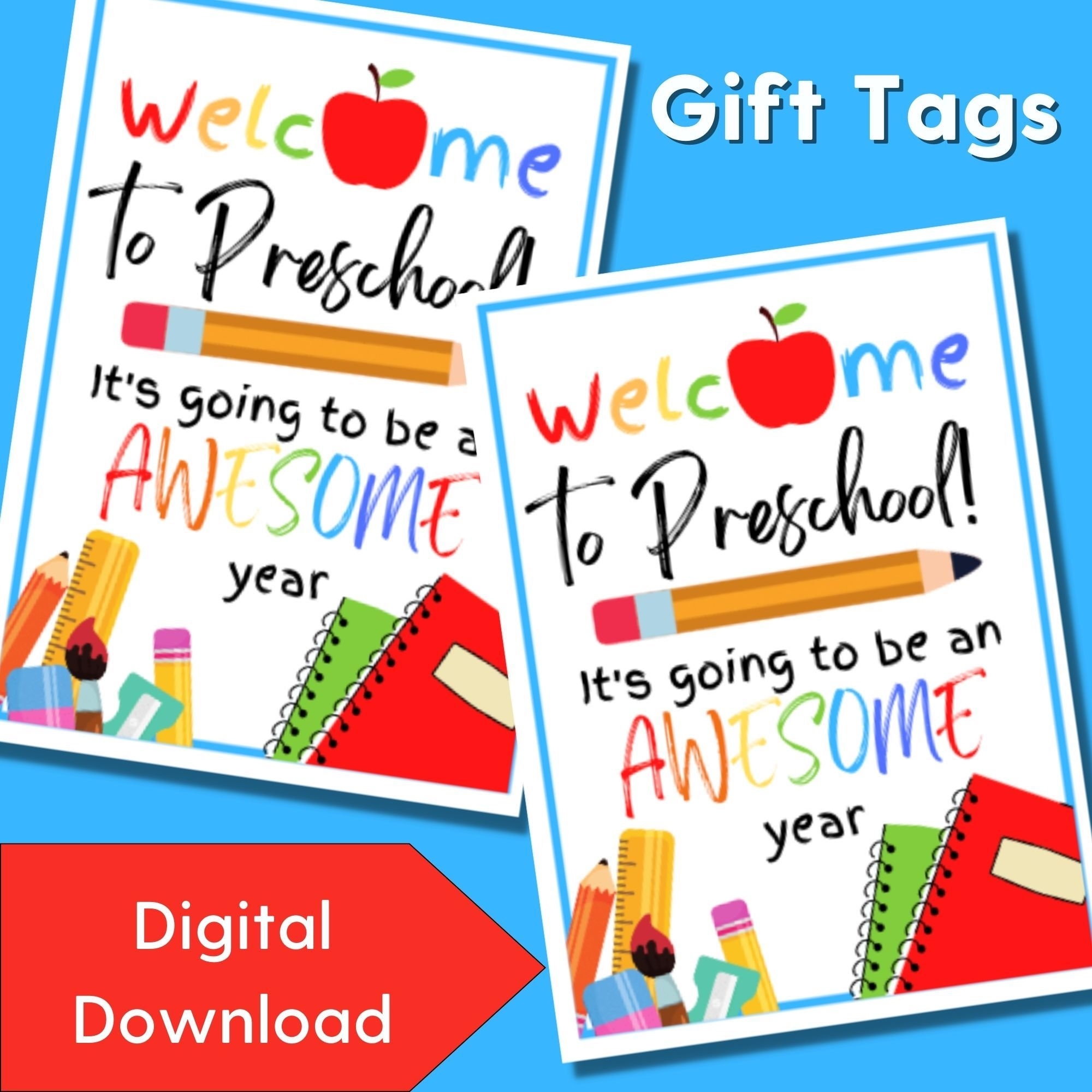 Welcome To Preschool Printable Tags Rainbow Back To School New School Year First Day Of Preschool 1st Day Of School Printable Gift Tags Welcome To Preschool Printable Tags Rainbow Back To School New School Year First Day Of Preschool 1st Day Of School Printable Gift Tags