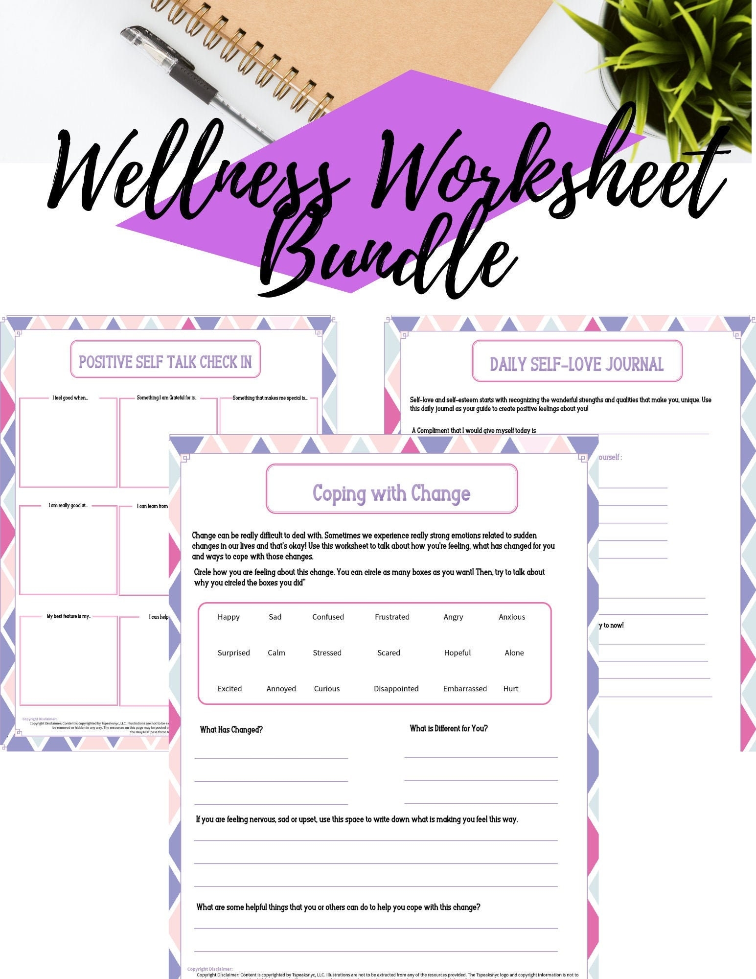 Wellness Printable Journal And Worksheets Etsy