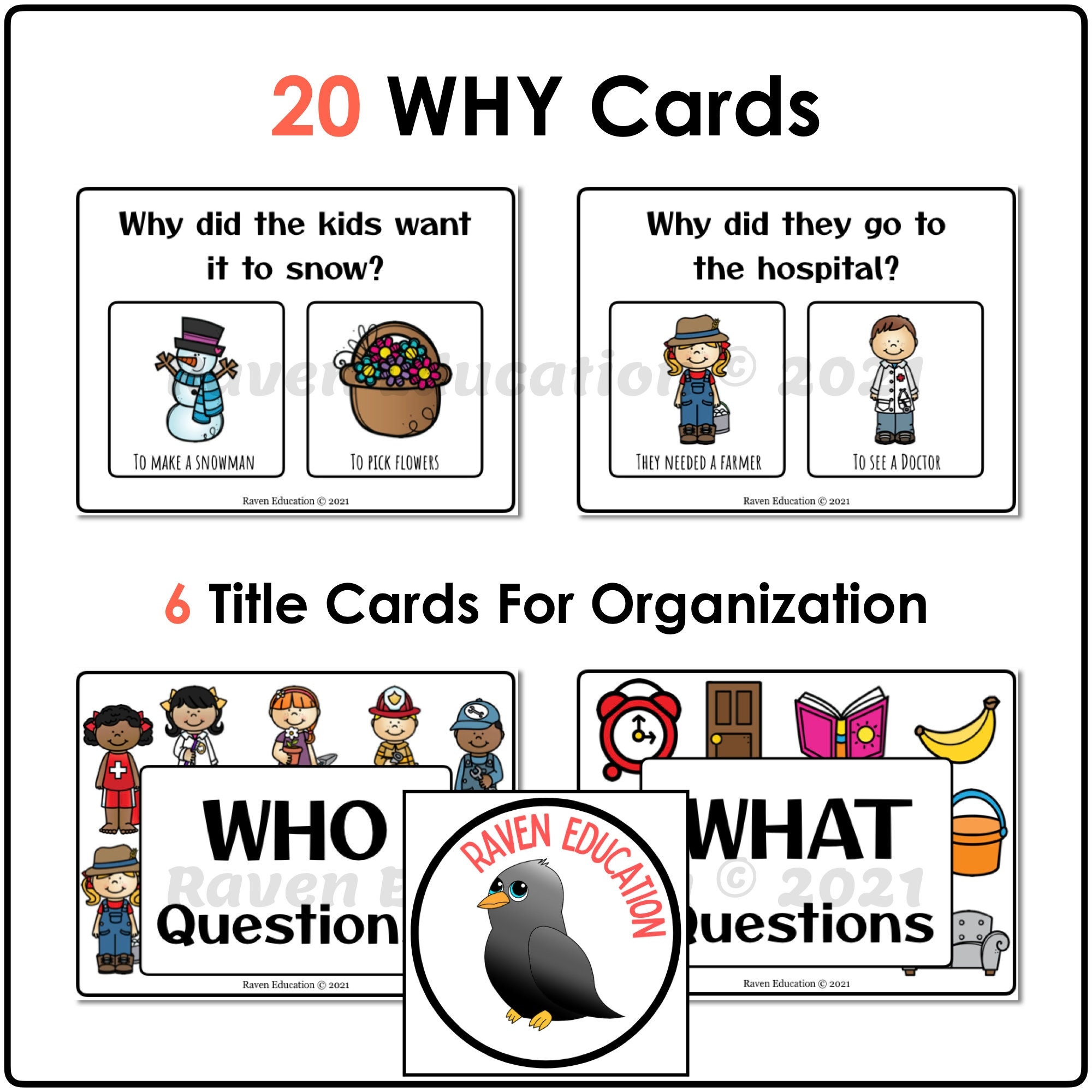 Wh questions 100 Printable Task Cards who What Where When 