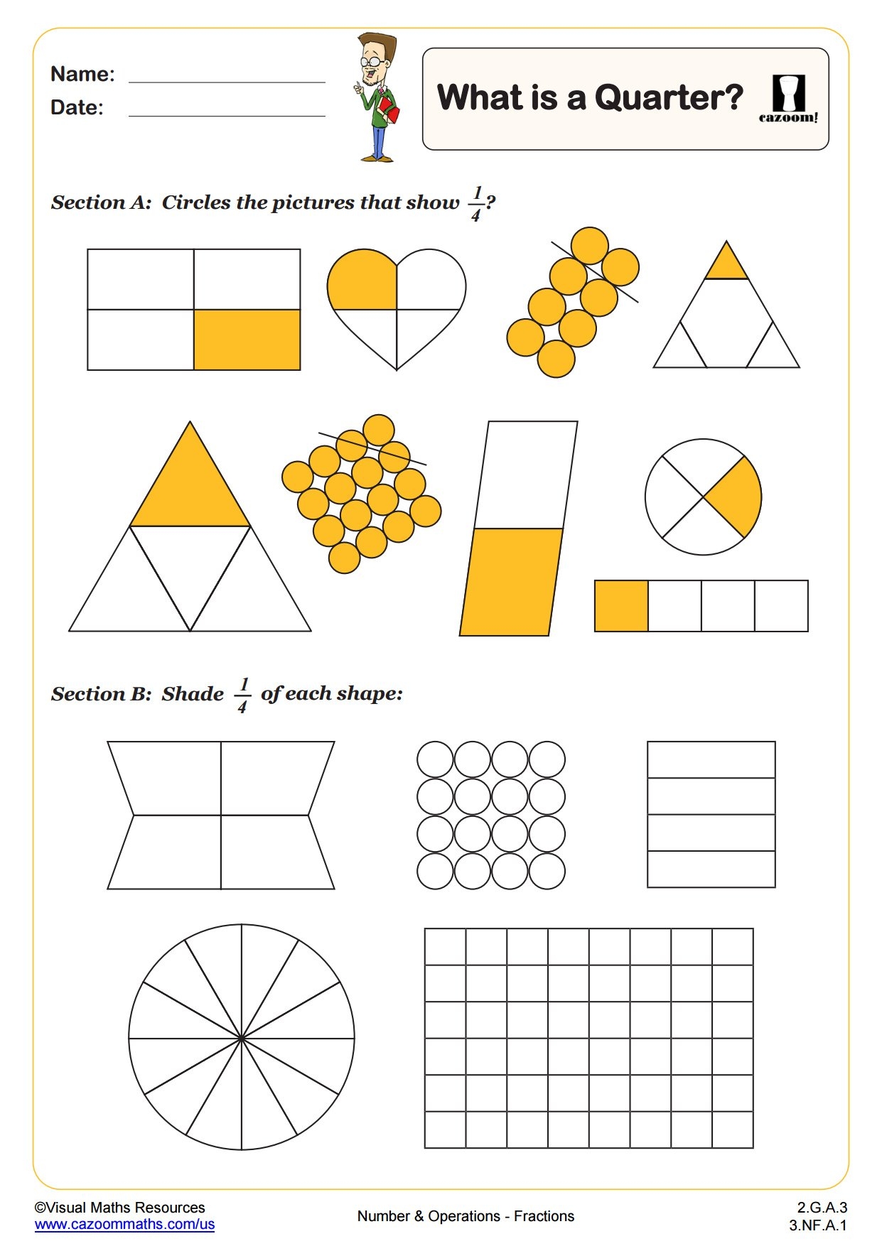 What Is A Quarter PDF Printable Number And Operations Worksheets