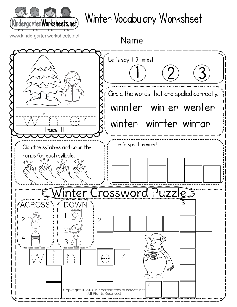 Winter Vocabulary Worksheet Free Printable Digital U0026 PDF