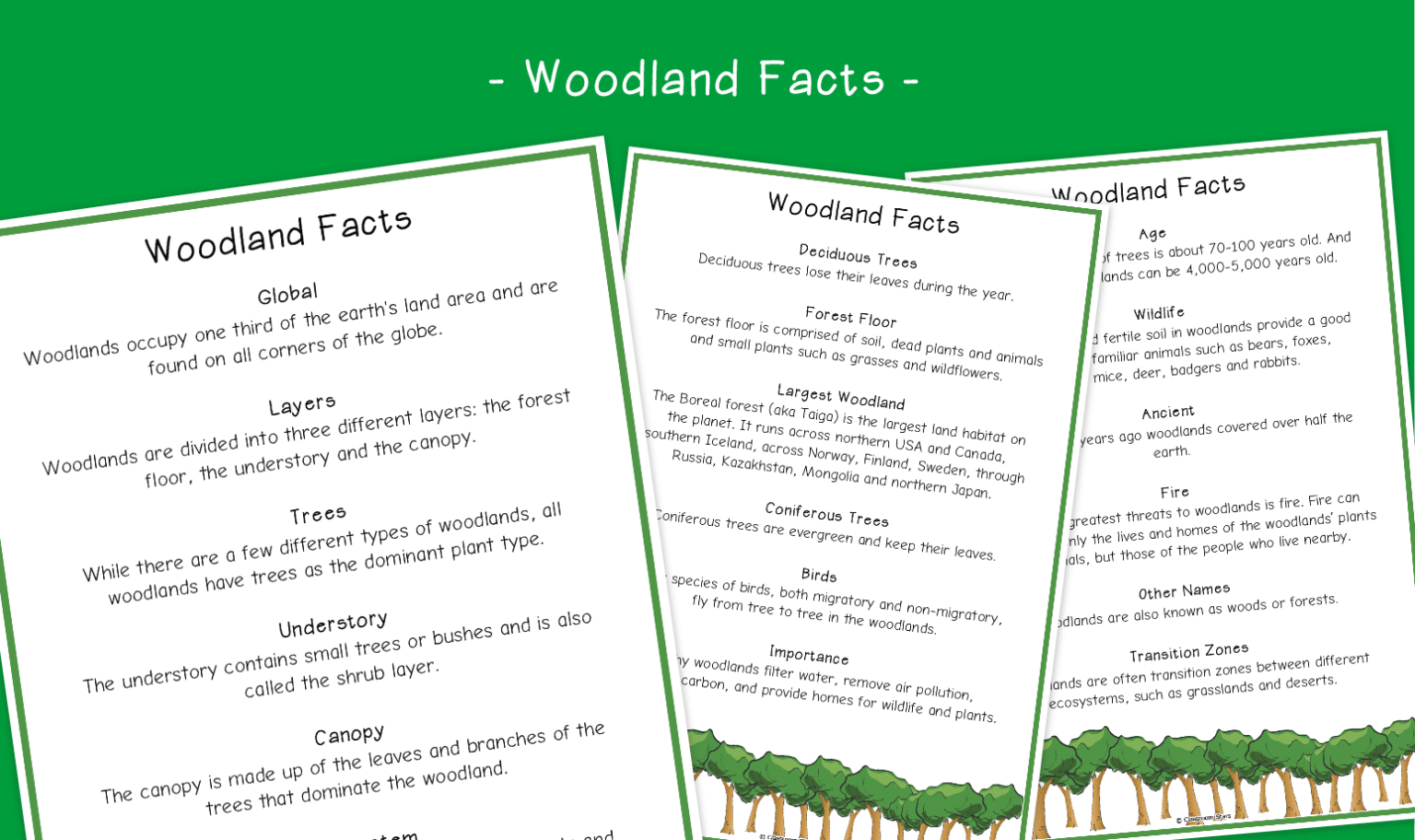 Woodland Habitat Fun Fact Sheets KS1 KS2 Habitats Primary Science Woodland Habitat Fun Fact Sheets KS1 KS2 Habitats Primary Science