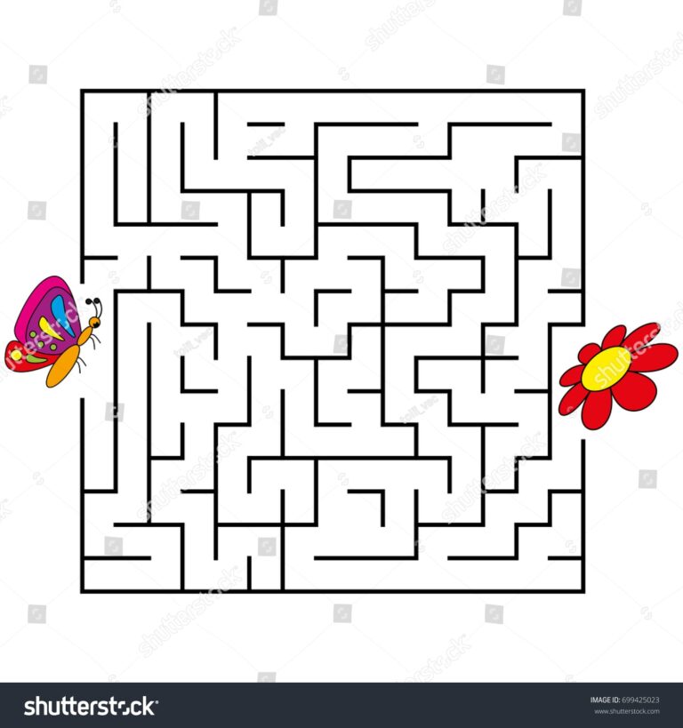 Worksheet Maze Labyrinth Entry Exit Maze Stock Vector Royalty Free 699425023 Shutterstock
