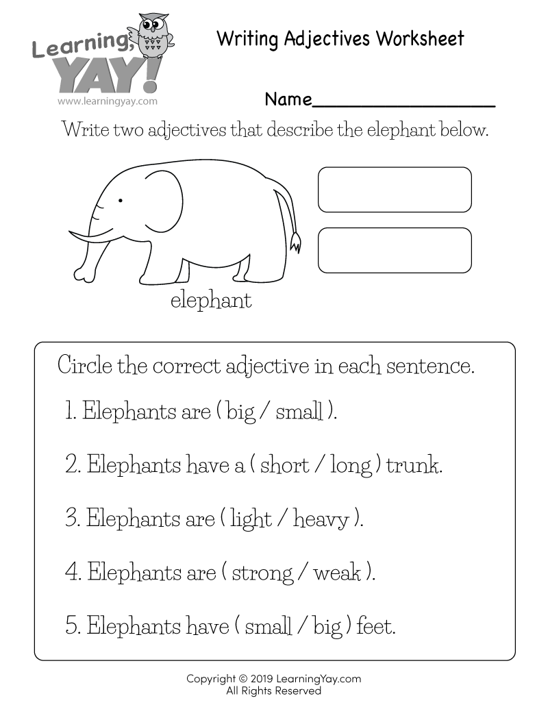 Describing Words Worksheet Kindergarten Describing Words Worksheet Kindergarten
