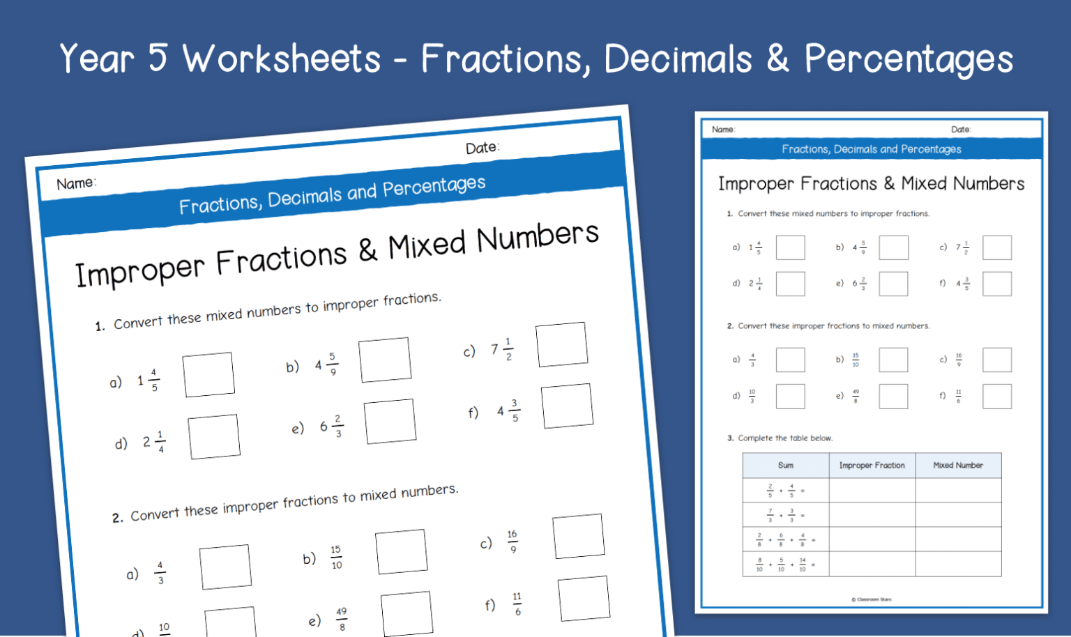 Free Printable Worksheets On Improper Fractions Free Printable Worksheets On Improper Fractions