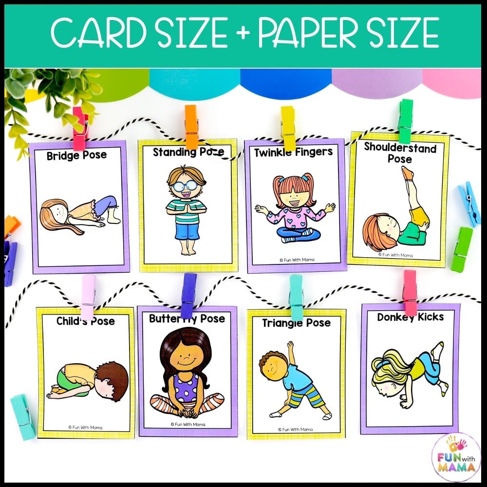 Yoga Cards For Kids In Color BW Fun With Mama Shop