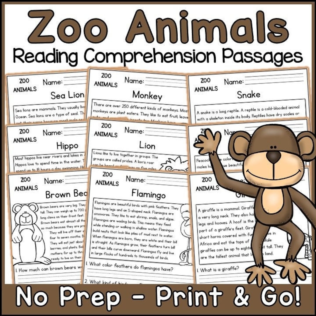 Zoo Animals Reading Comprehension Passages And Questions Science Zoo Animals Reading Comprehension Passages And Questions Science