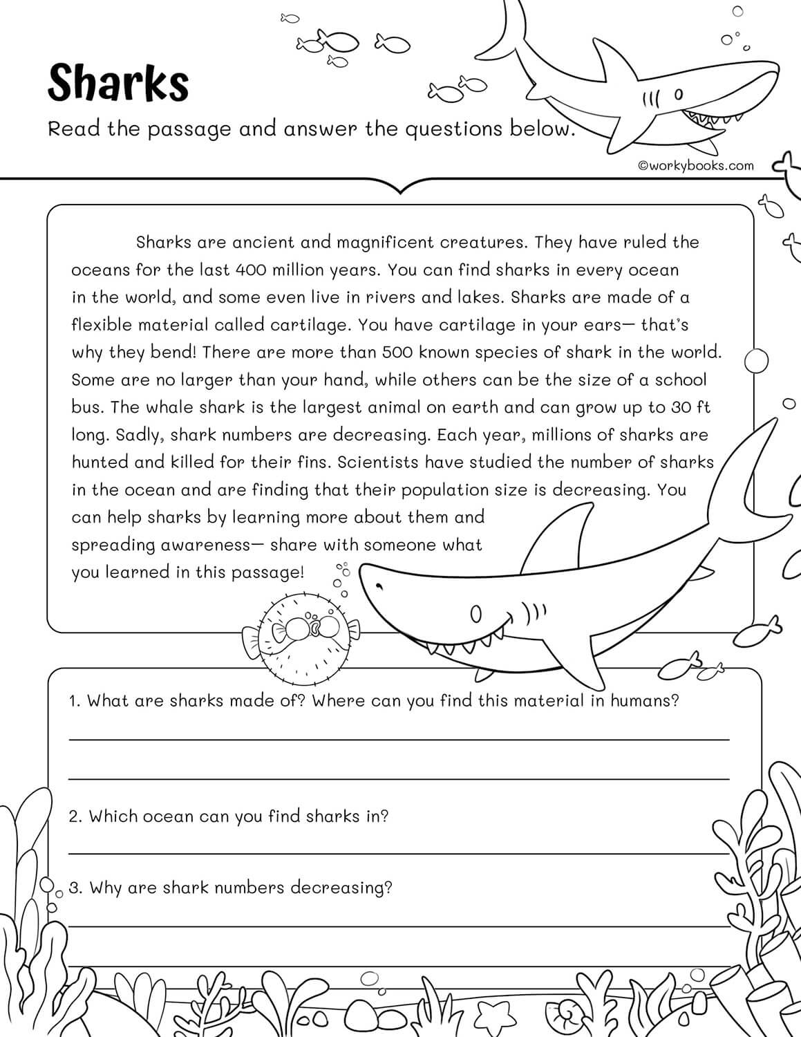 Oral Reading Comprehension Worksheets