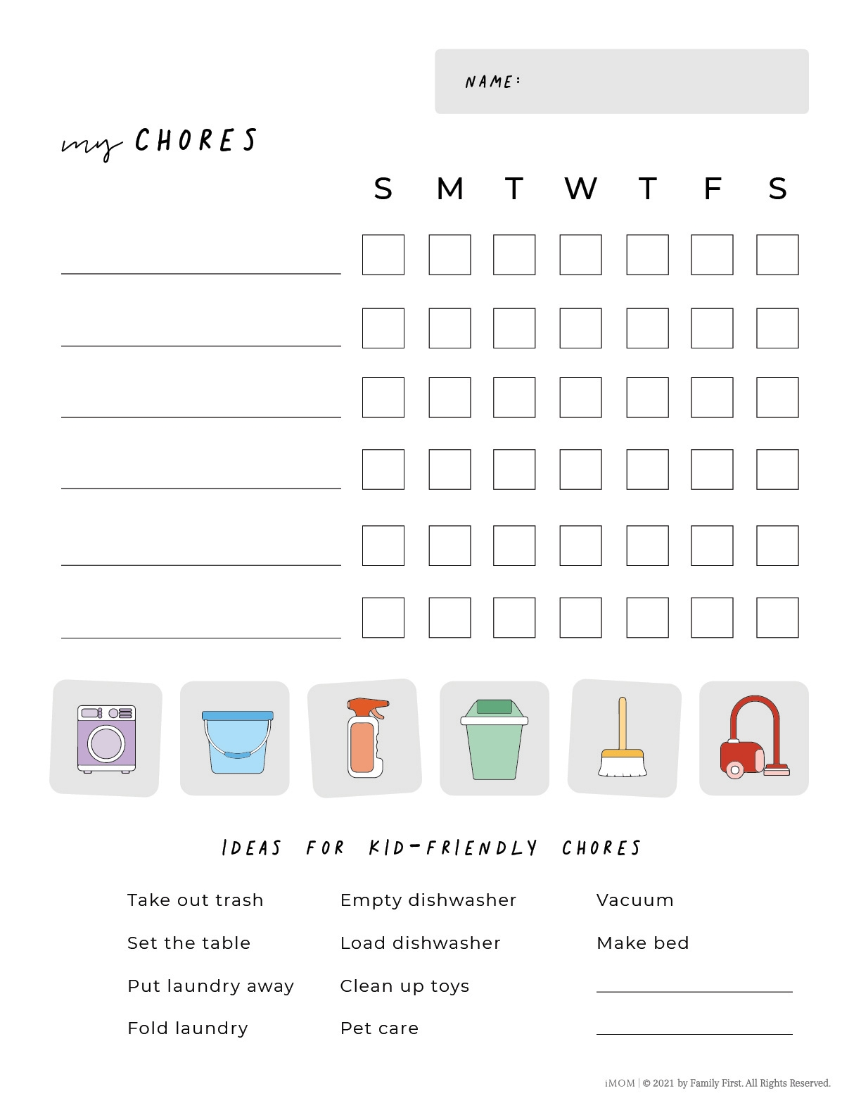 10 Free Printable Chore Charts IMOM