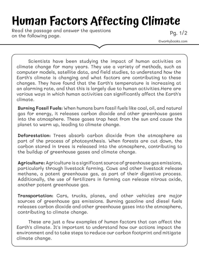 10 Free Science Reading Passages Worksheets Workybooks