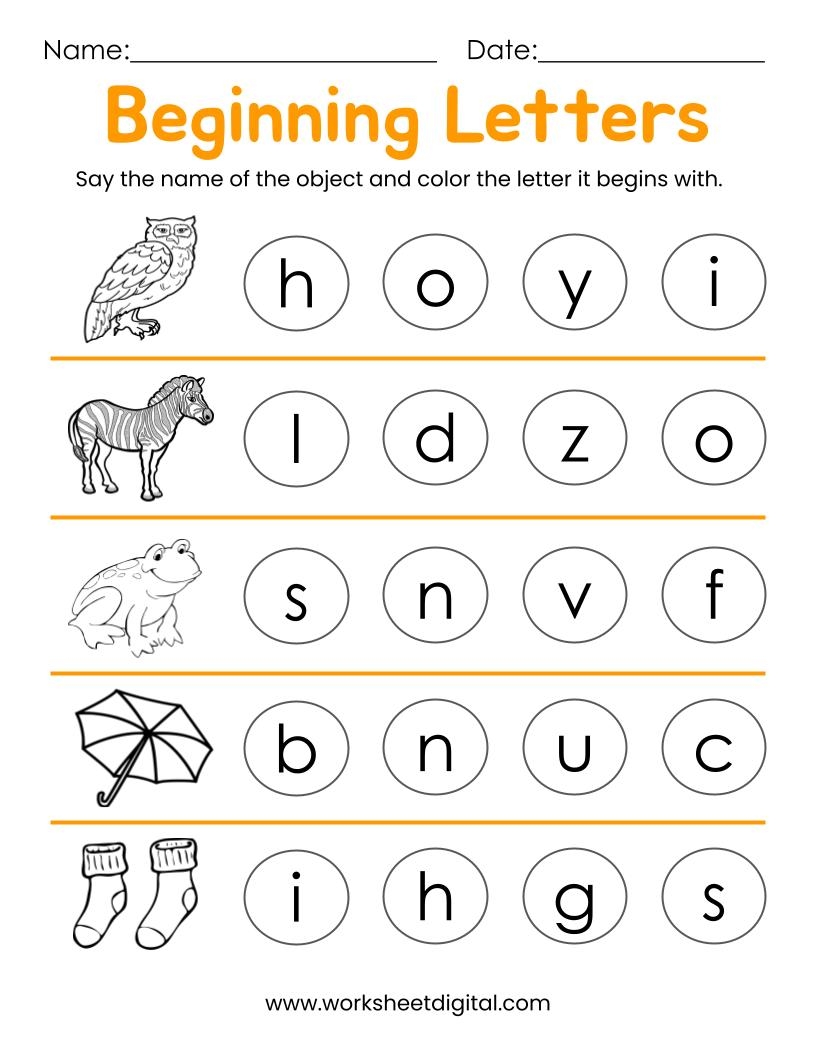 Printable Kindergarten A Worksheets