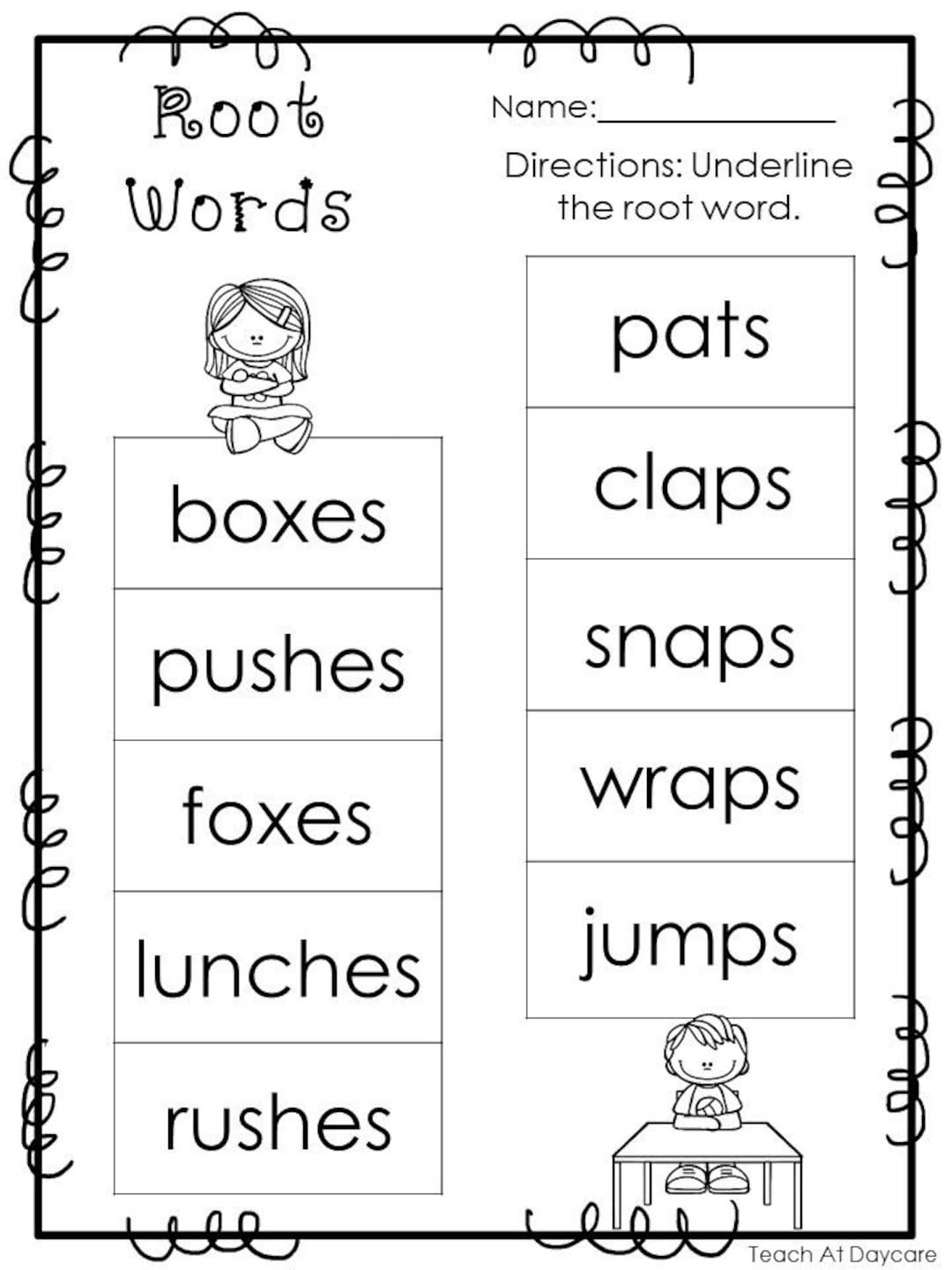 10 Printable Root Words Worksheets 1st 3rd Grade ELA Worksheets Etsy