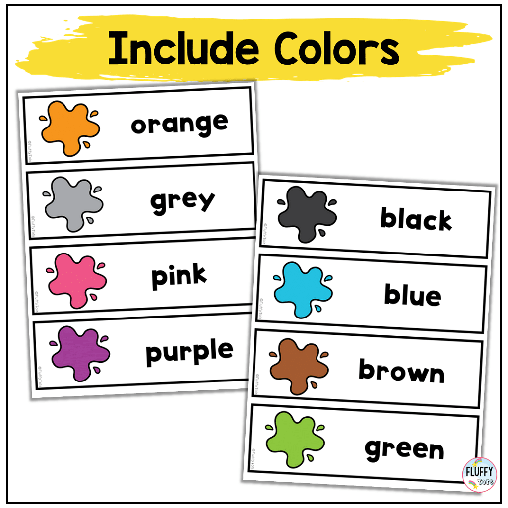 100 Fun Classroom Labels With Pictures For Back To School Preschool FluffyTots