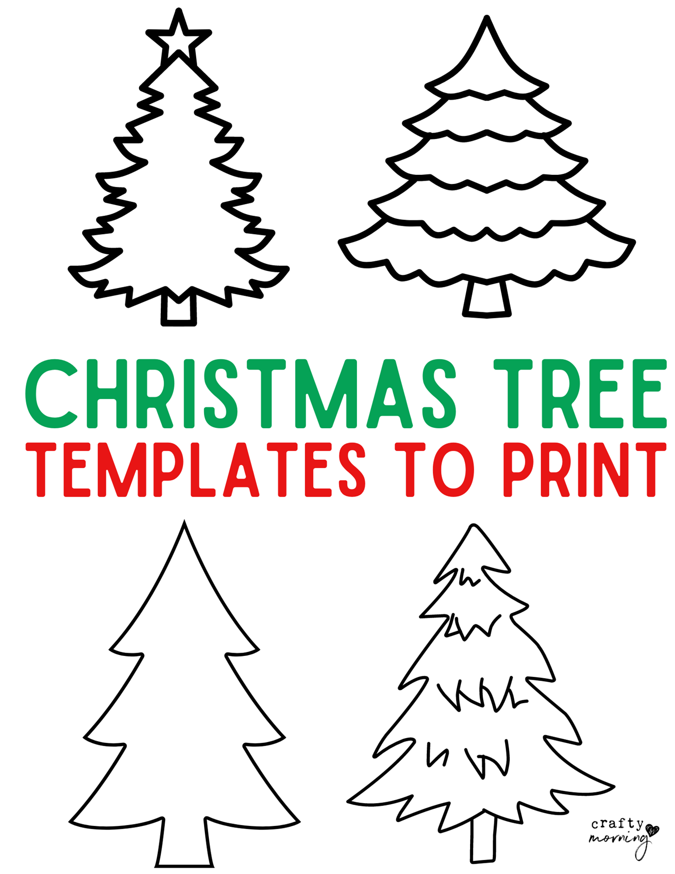 Printable Christmas Tree Template For Preschool