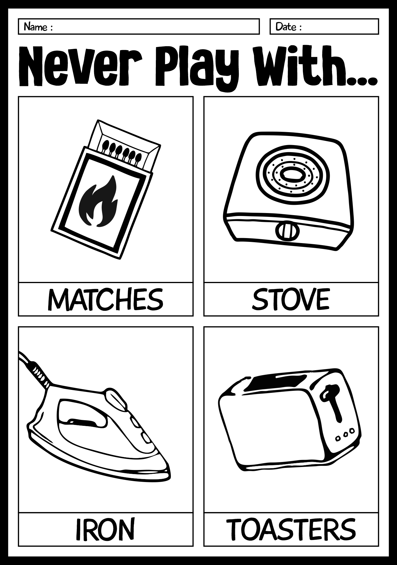 12 Safety Worksheets Printables Color In The House Free PDF At Worksheeto