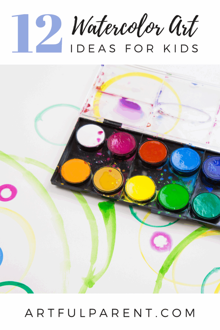 12 Watercolor Art Ideas For Kids with A Printable Guide
