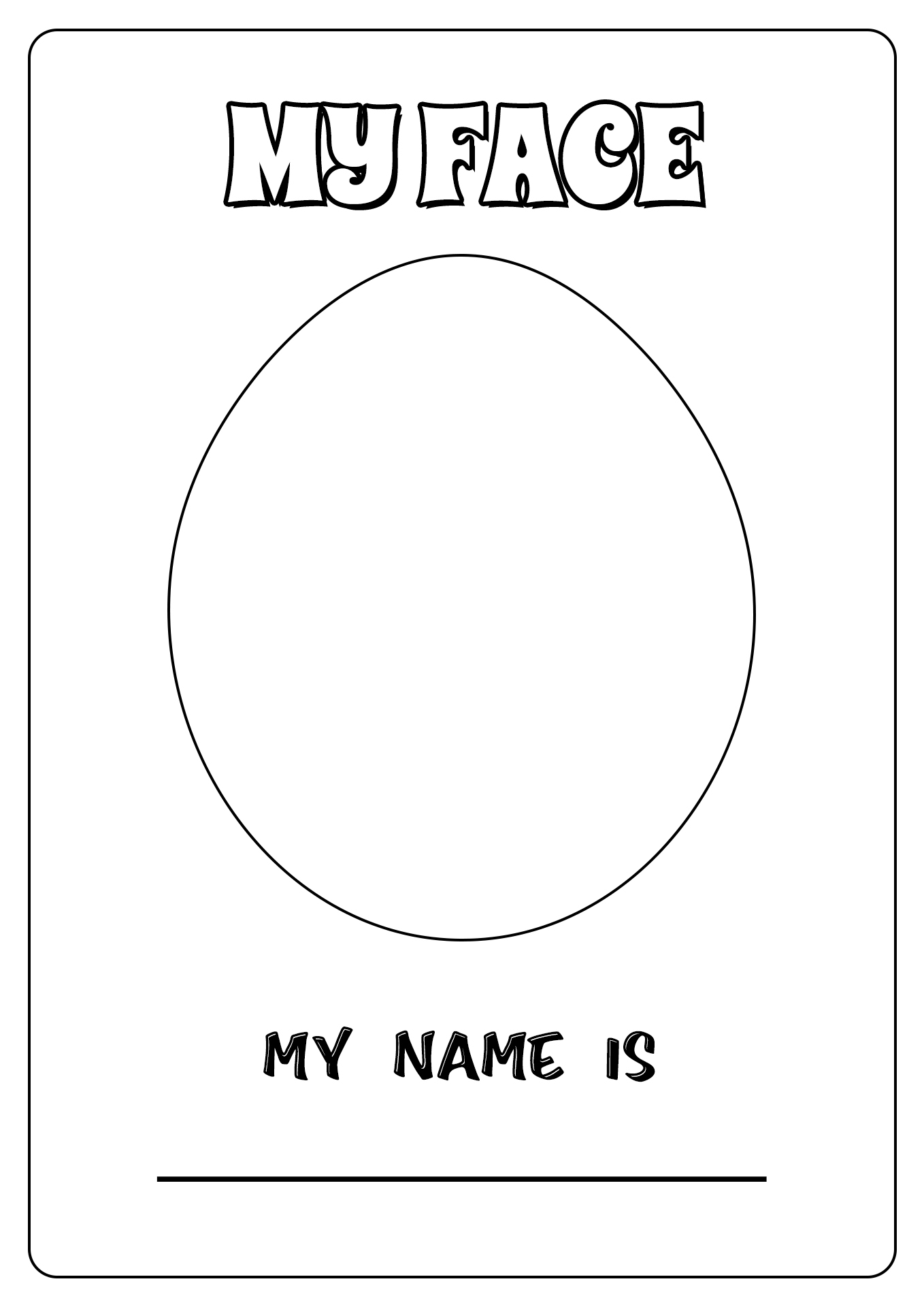 Self Portrait Preschool Printable Self Portrait Preschool Printable
